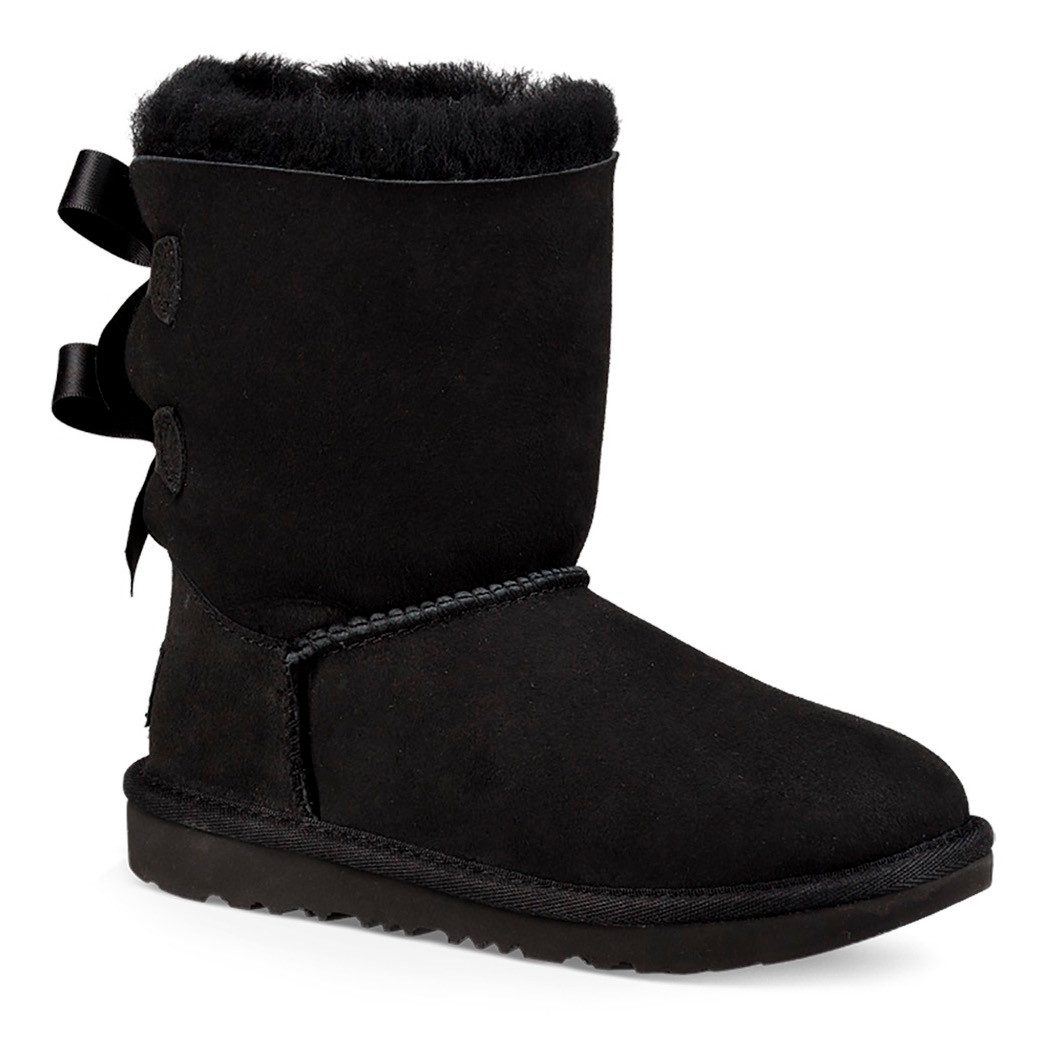 UGG K BAILEY BOW II Winterboots, Schlupfboots, Winterstiefel, Snowboots mit Schleifchen aus Satinband