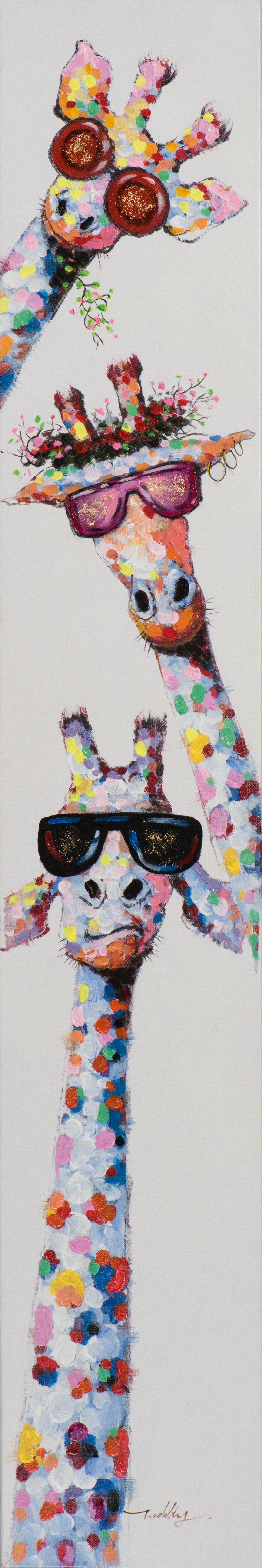 ArtUniverse Gemälde Bunte Giraffen 25x150 cm, günstig online kaufen