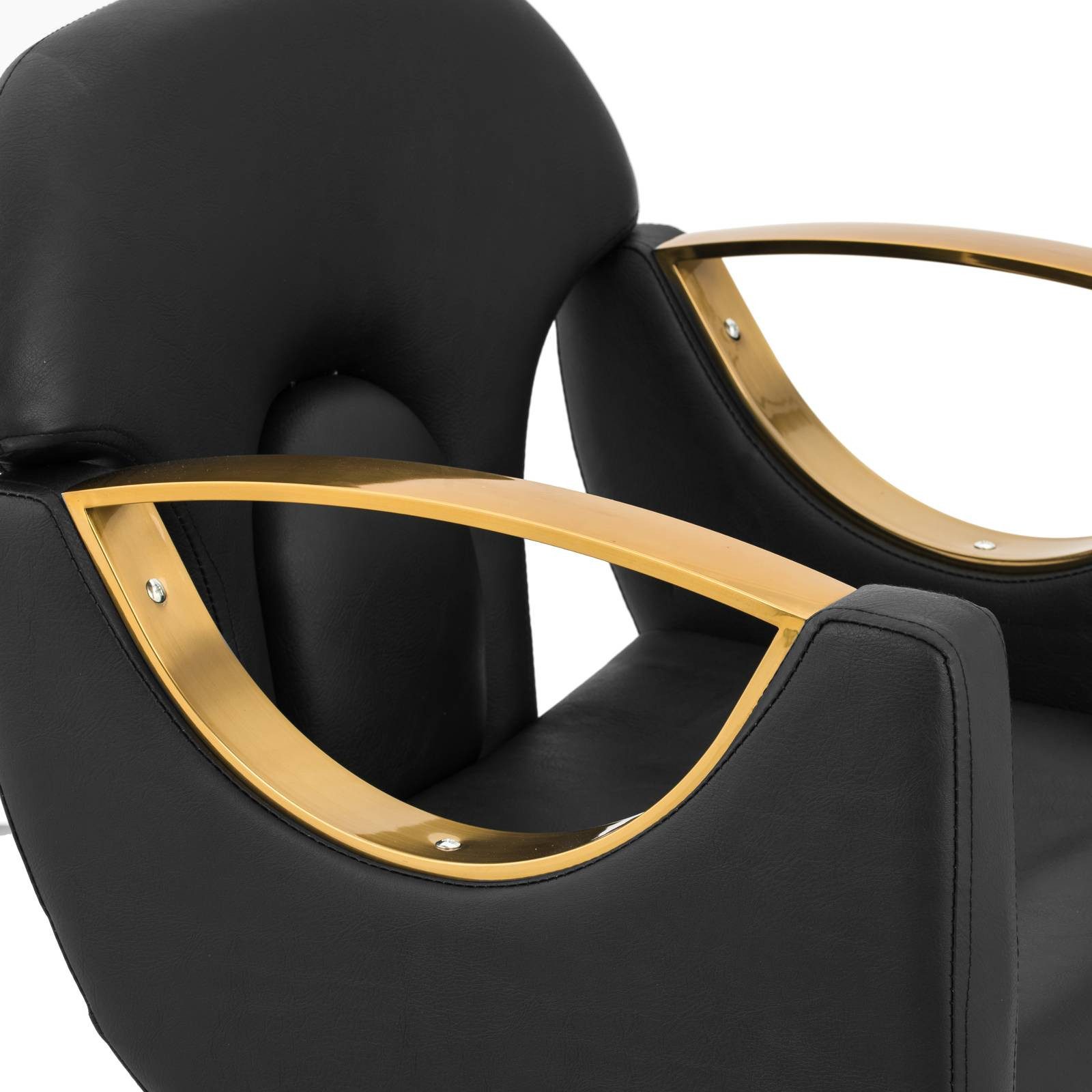 Physa Armlehnstuhl Friseurstuhl mit Fußstütze Barton Schwarz Barberstuhl Friseursessel, Schwarz – Bild 3 von 5