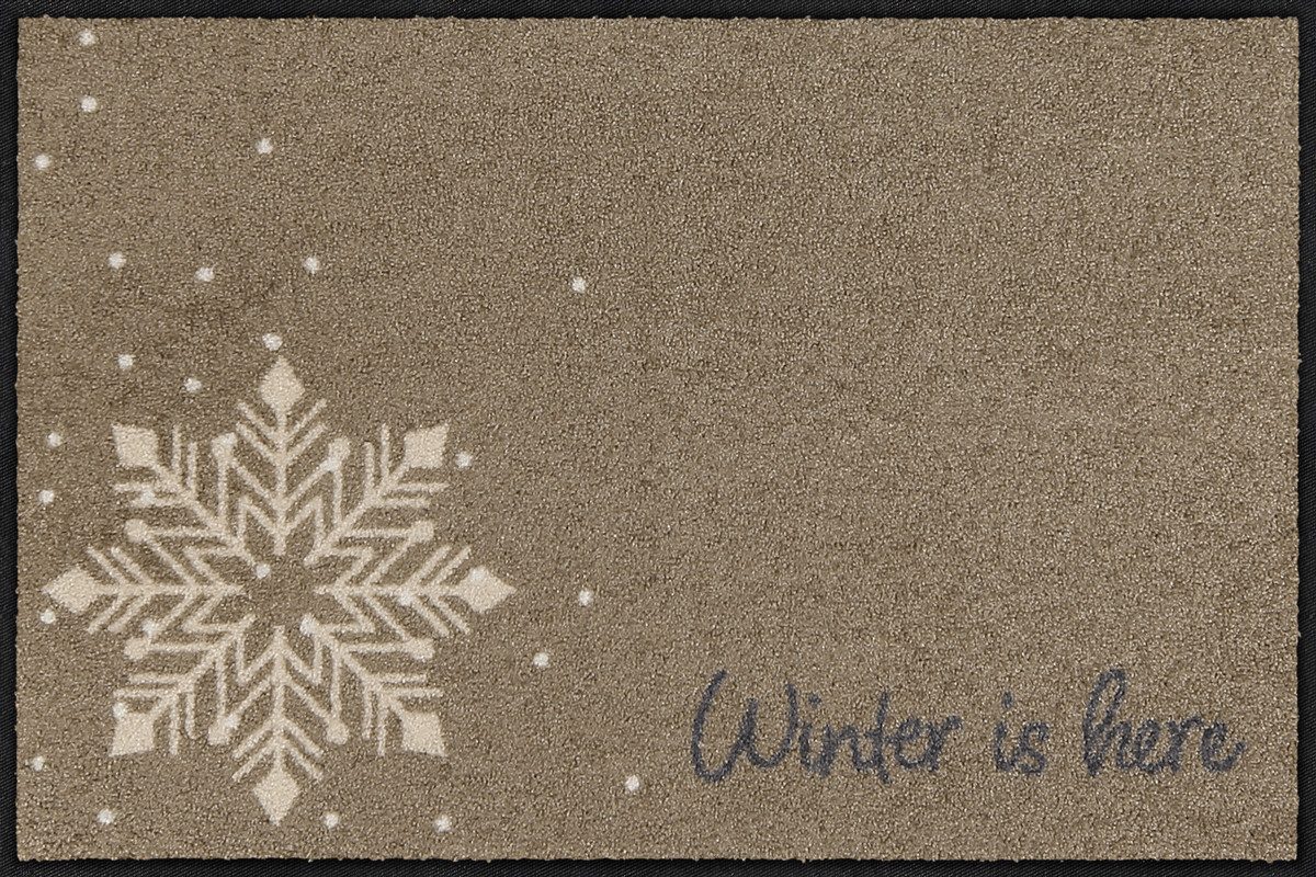 Salonloewe Fußmatte Fußmatte 50 x 75 cm Winter is Here beige, Eingangsmatte günstig online kaufen