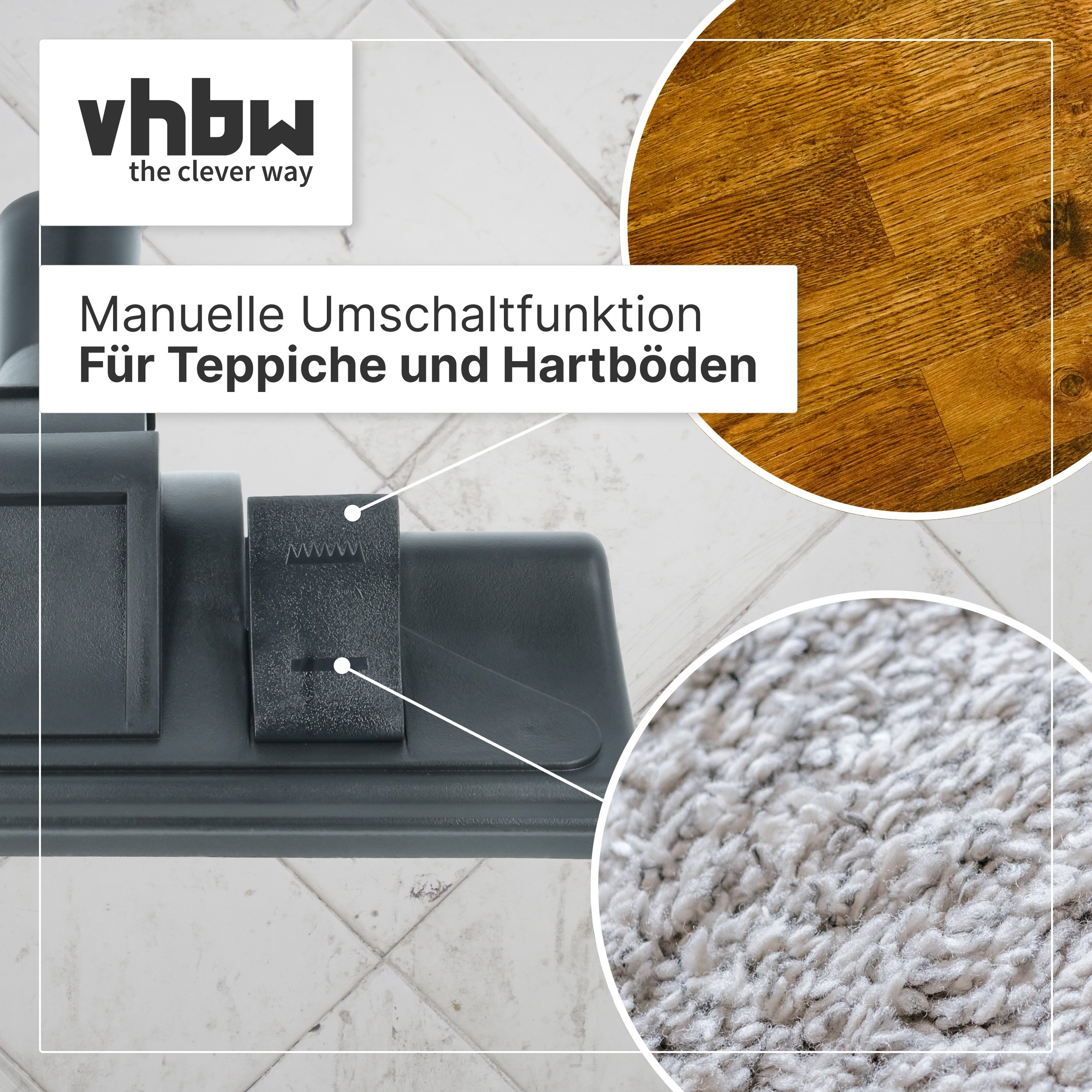 vhbw Bodendüse für Staubsauger, Zubehör für Universal, (1-tlg)