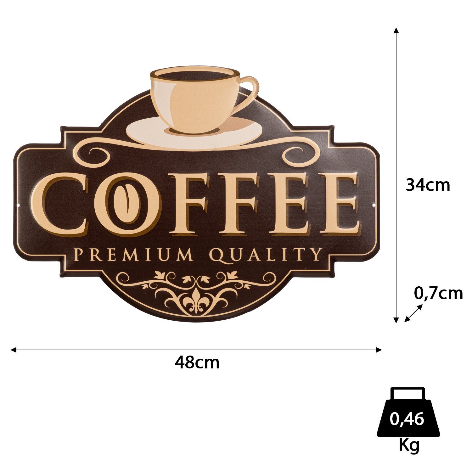 Moritz Metallschild Coffee Kaffee Cafe Tasse Barrista, Vintage Retro Deko Schild Metallschild Wandbild Schild