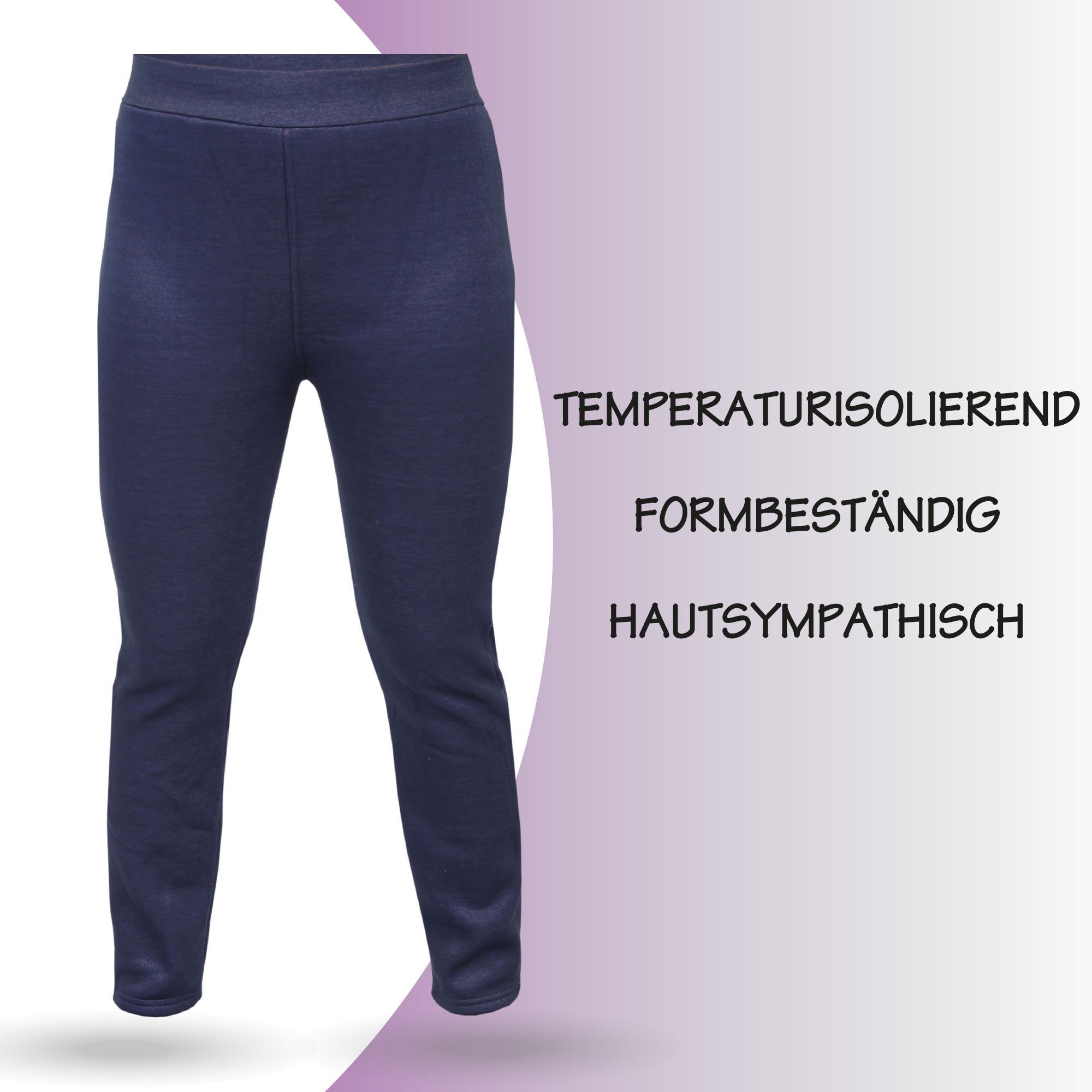 hemmy Fashion Thermoleggings High Waist Thermohose Damen Thermo Leggins, gefütterte Hose Innenfleece - warme Winter Hose