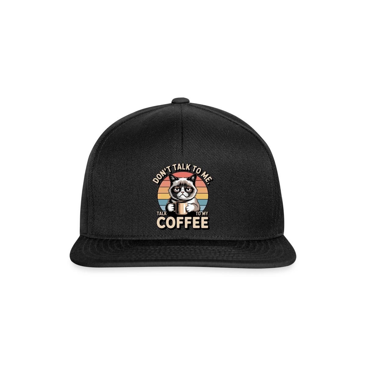 Spreadshirt Snapback Cap Don’t Talk To Me Talk To My Coffee Grumpy Cat Snapback Cap (1-St)
