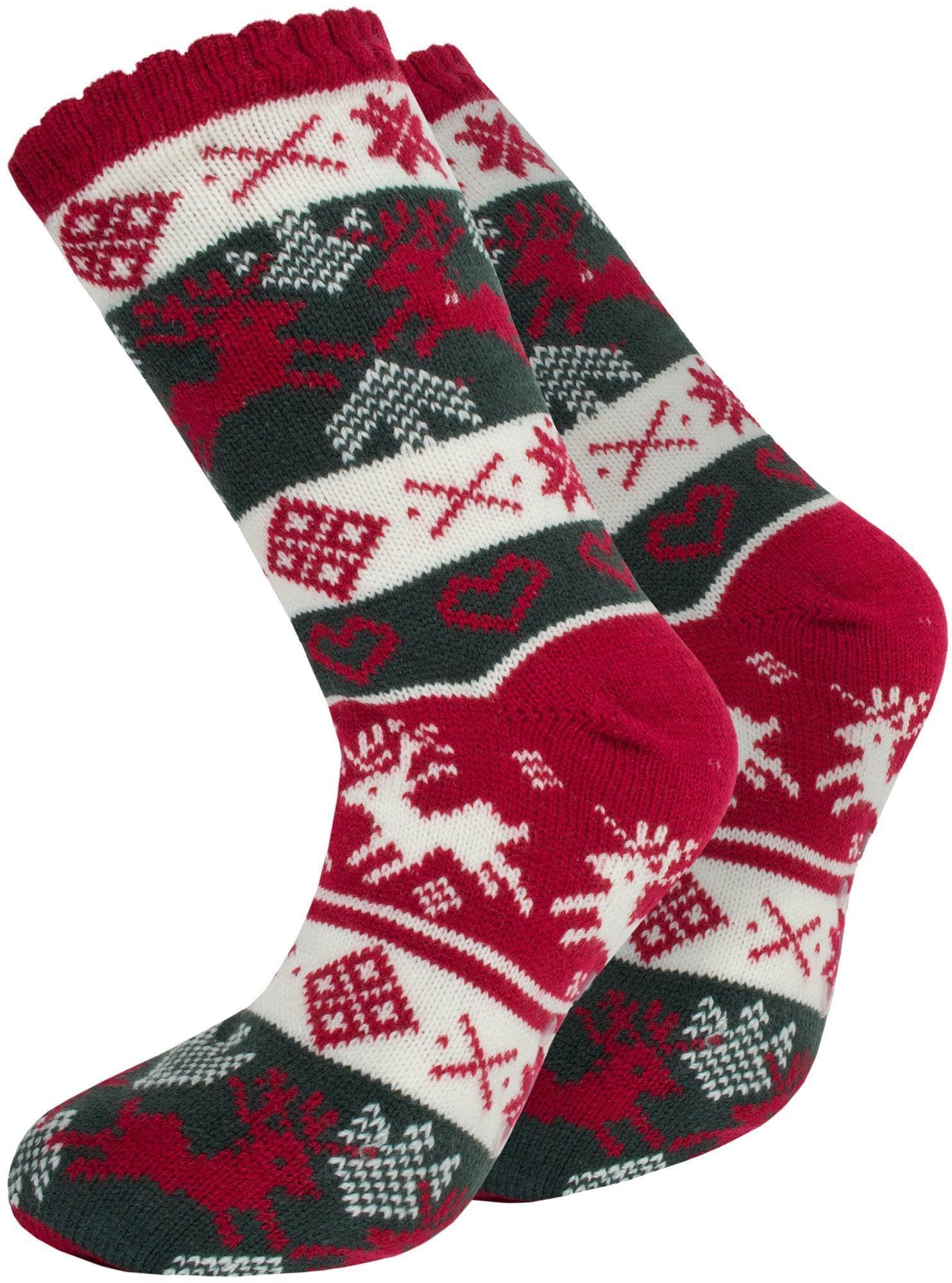 normani ABS-Socken Strick-Kuschelsocken mit Norwegermotiv und ABS (1 Paar) dickes und flauschiges Innenfutter
