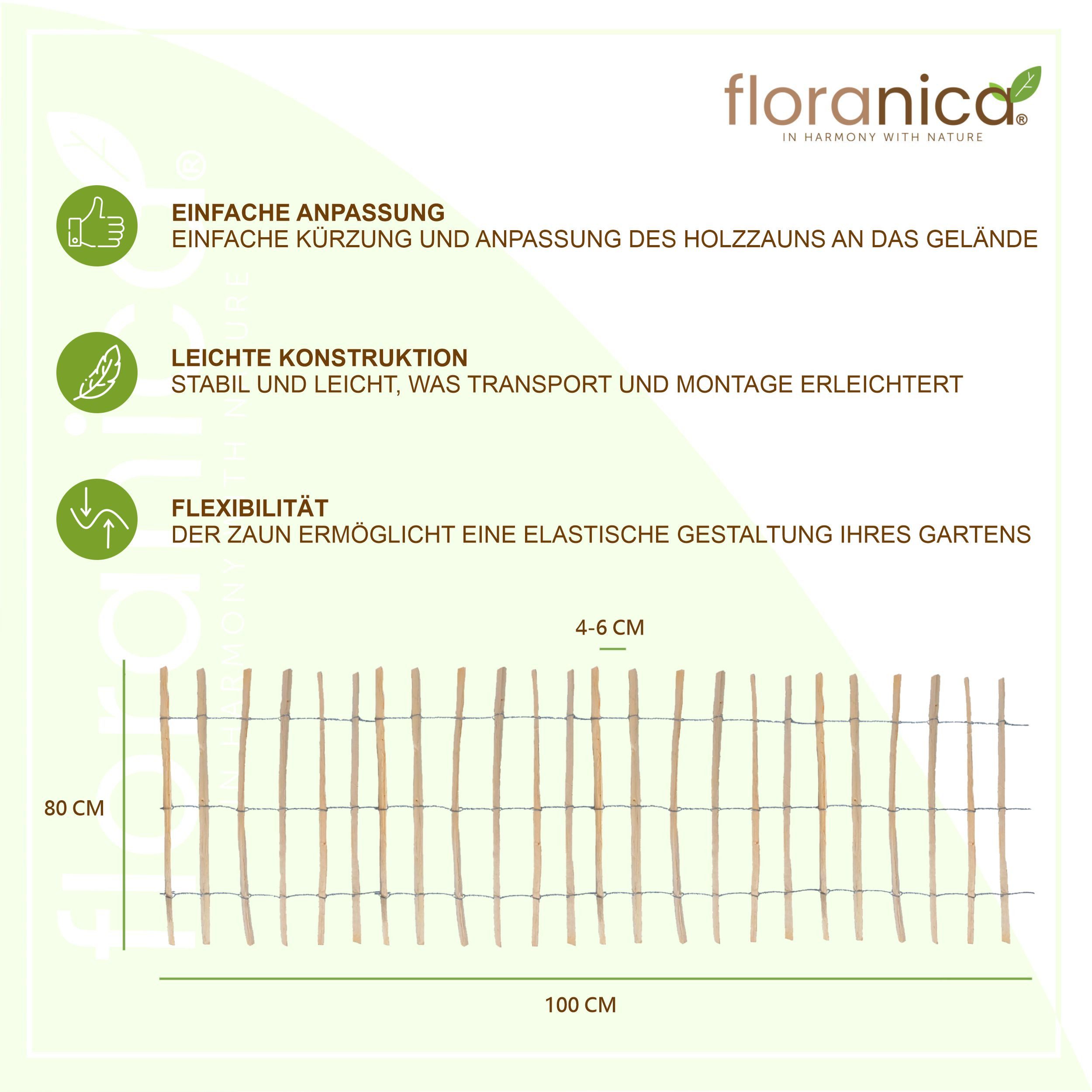 Floranica Staketenzaun Gartenzaun aus Haselnuss oder günstig online kaufen
