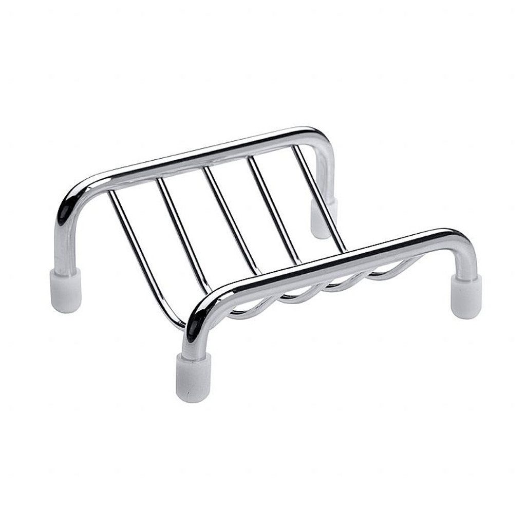 BRILLANTBAD® Seifenhalter BYTRO Seifenkorb Messing Chrom poliert für Bad & WC >> Freistehend, Breite: 9.5 cm