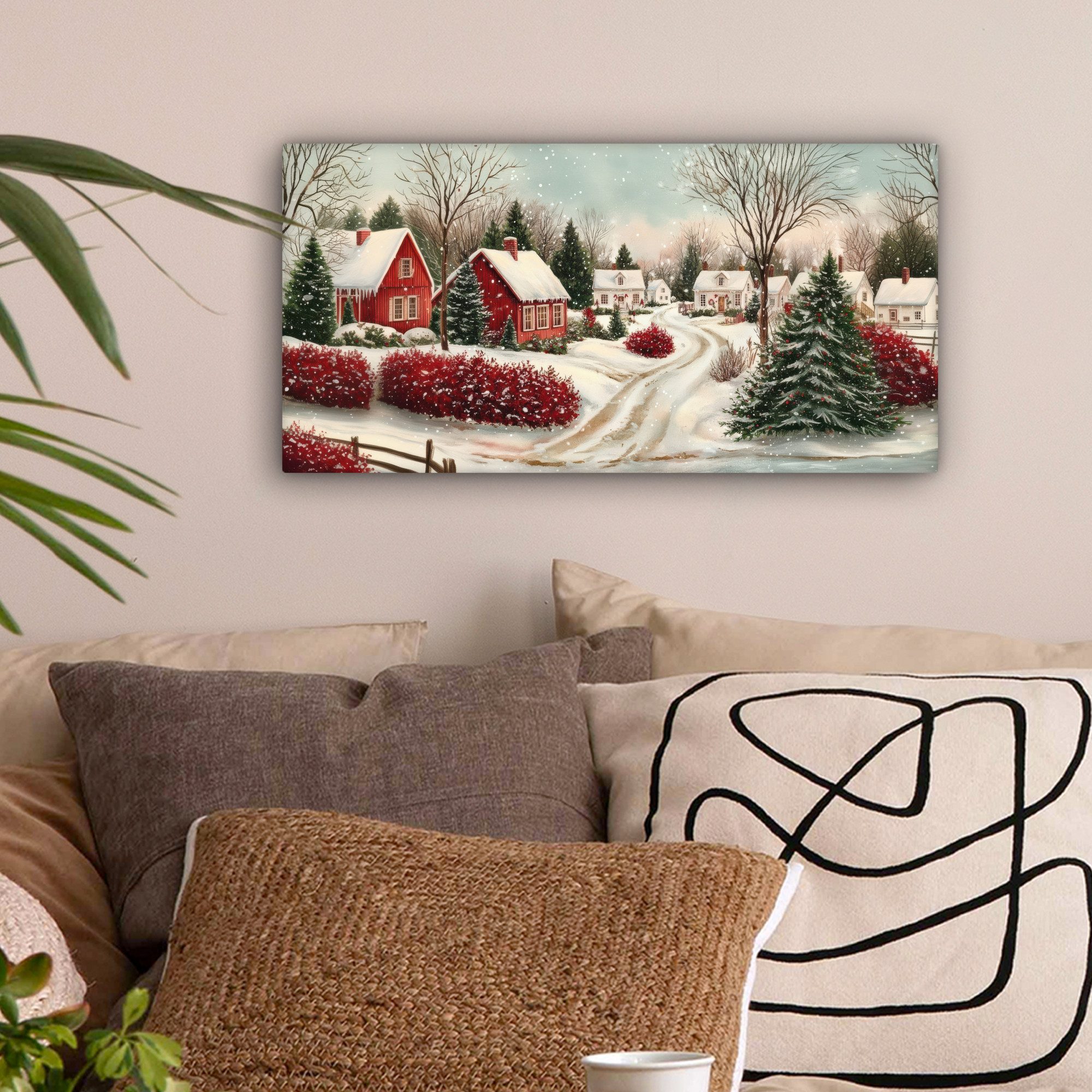 OneMillionCanvasses® Leinwandbild Panorama Weihnachtsstimmung - Ländlich - günstig online kaufen