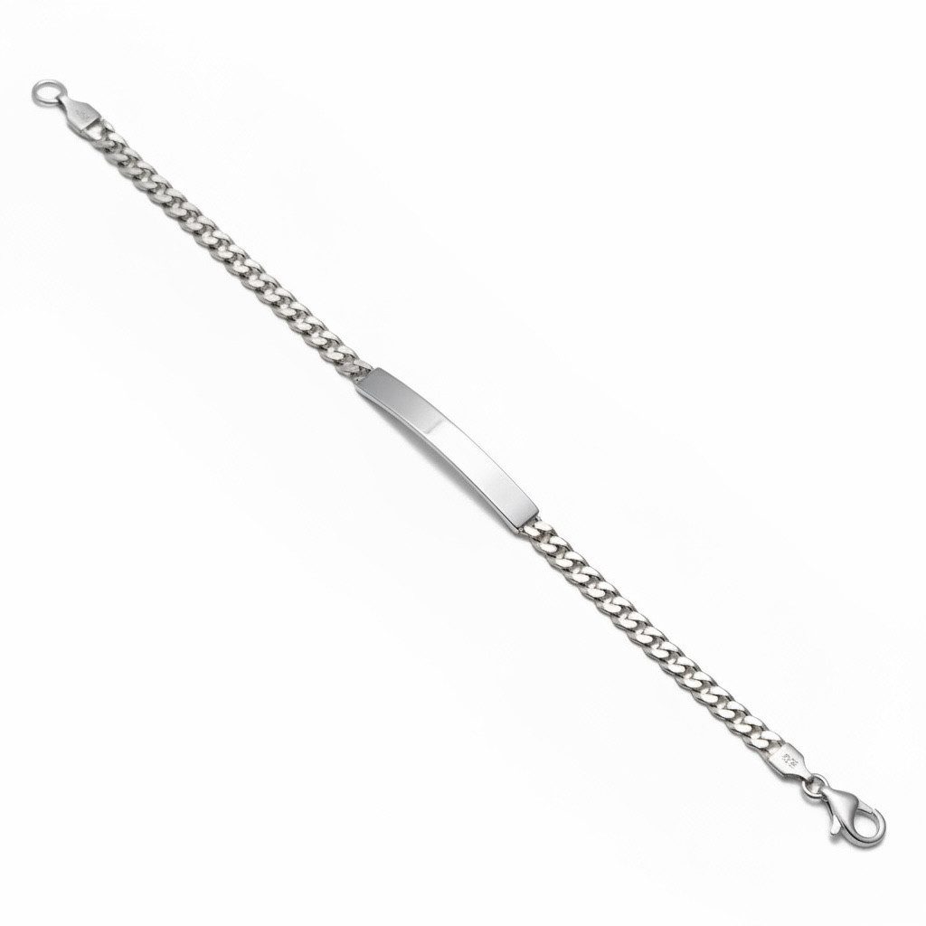 Karisma Schmuck Panzerarmband Unisex Identarmband / Partnerarmband aus 925 Sterling Silber, 4,5 mm breit, mit Gravurplatte