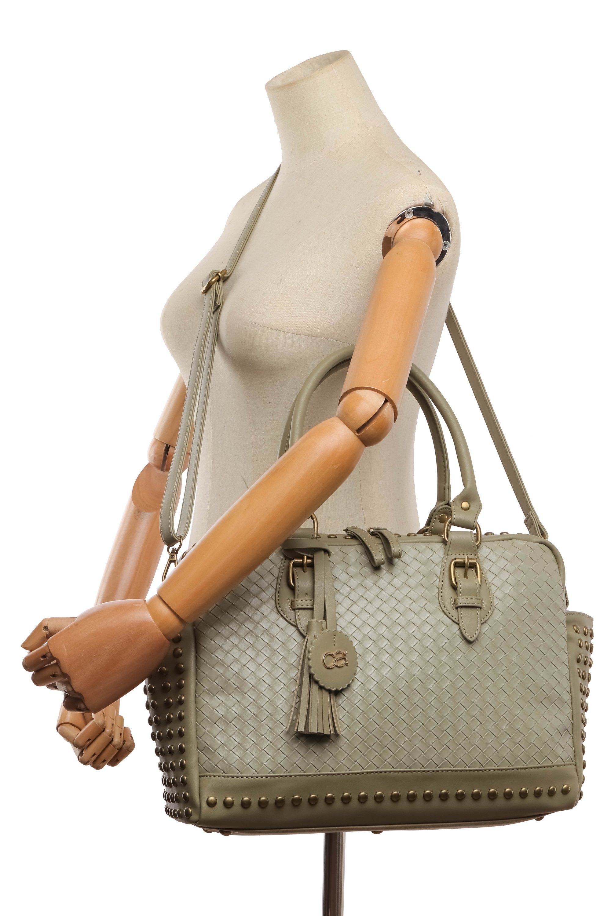 COLLEZIONE ALESSANDRO Schultertasche Berlin, mit Nieten und Flechtung