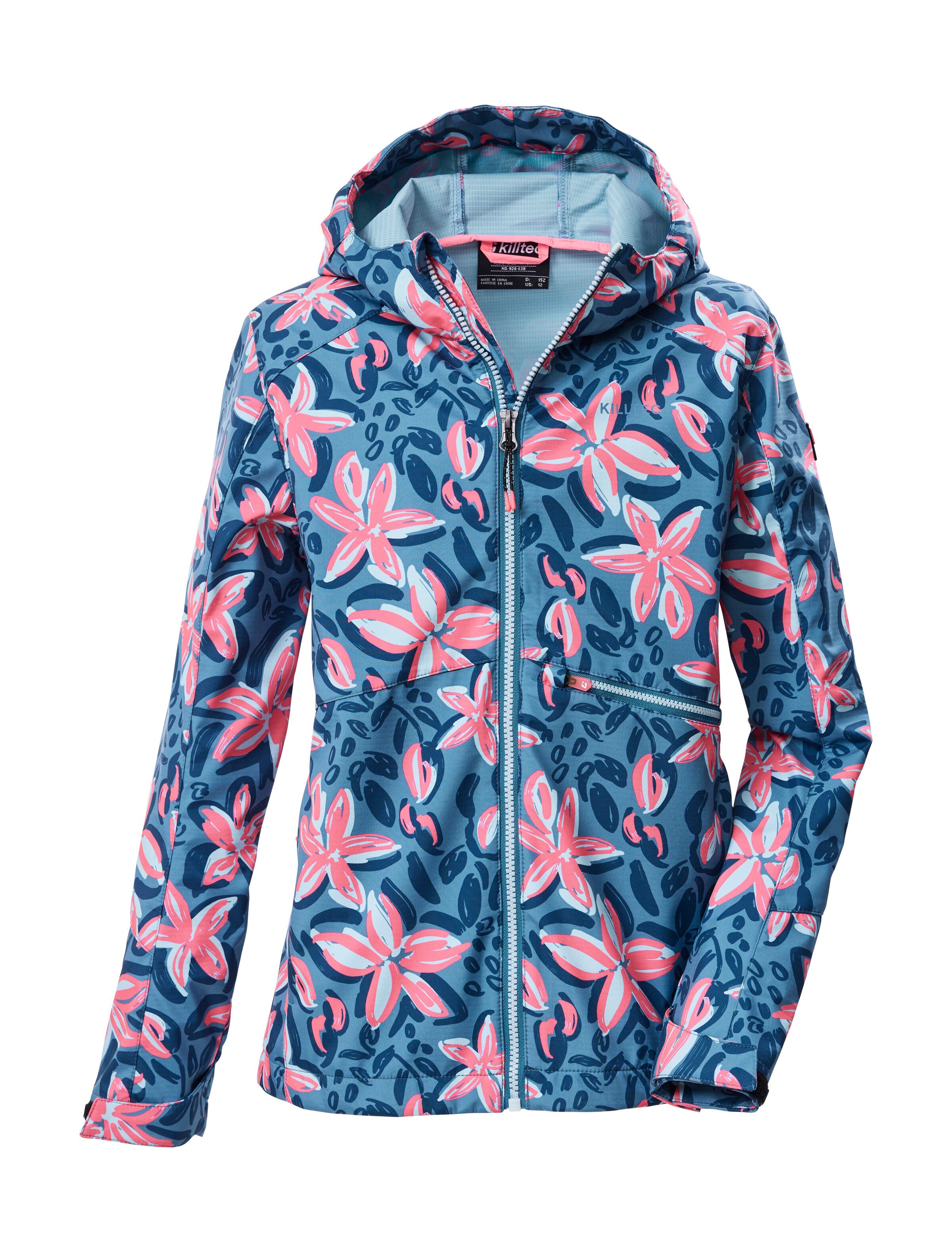 Killtec Softshelljacke KOS 154 (mit Kapuze, winddicht, wasserabweisend) sturmblau/pink