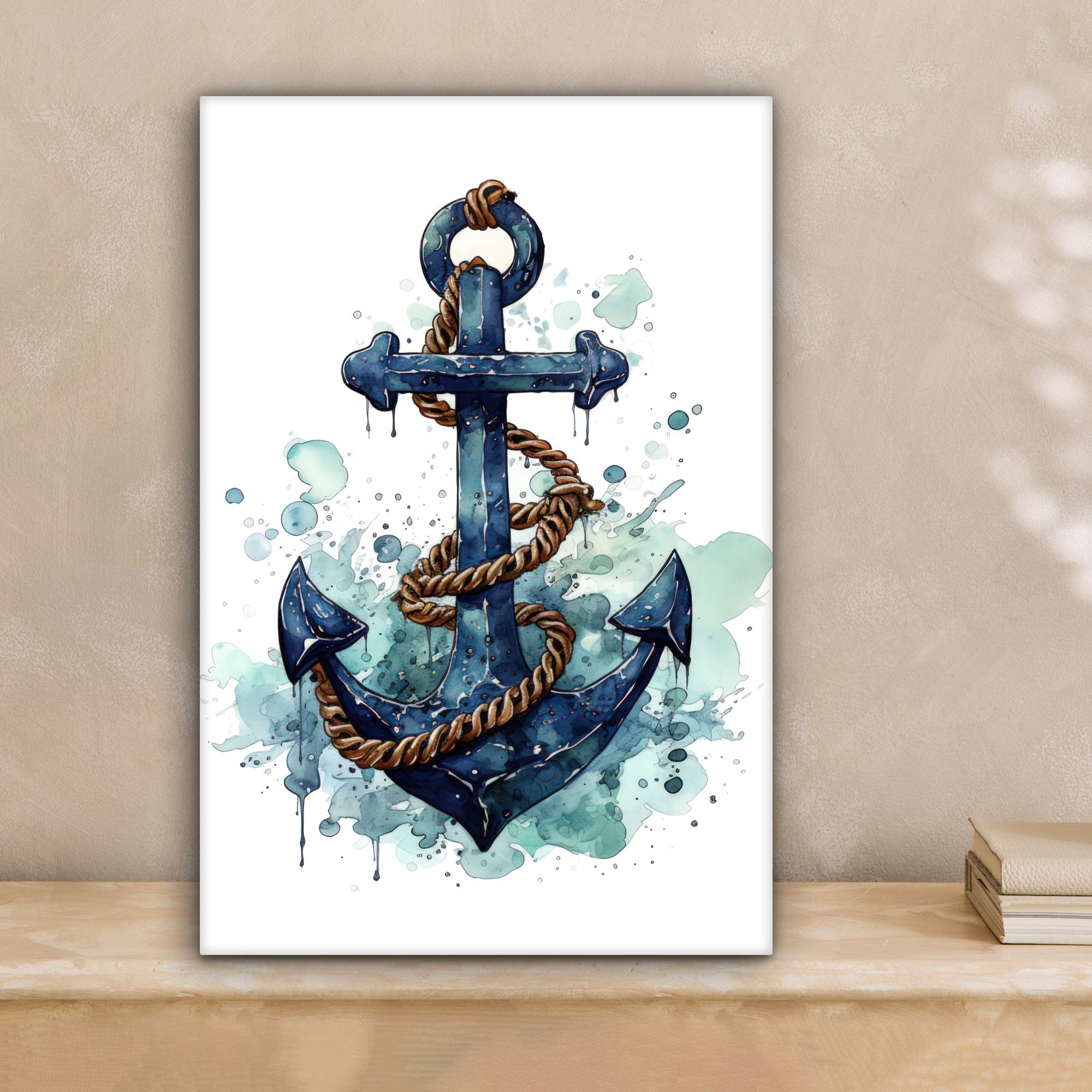 OneMillionCanvasses® Leinwandbild Anker - Blau - günstig online kaufen