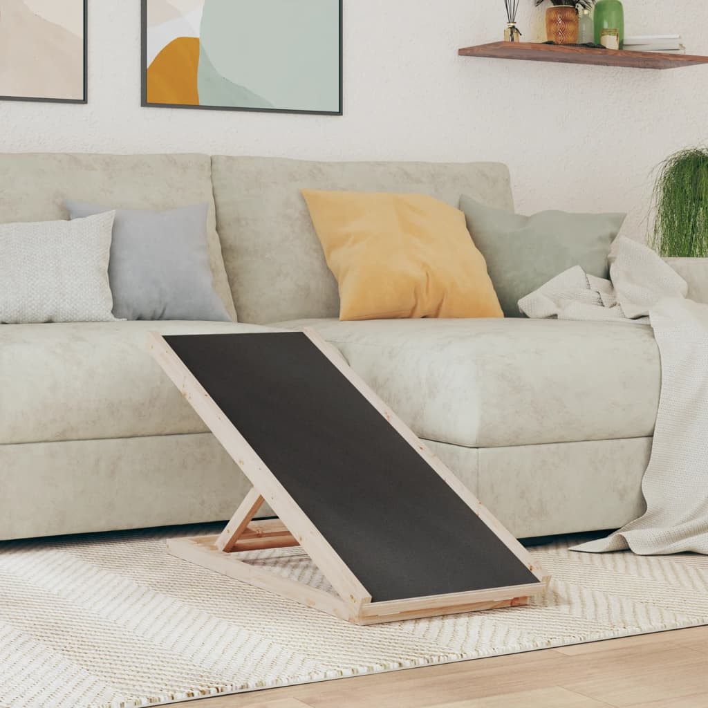Thumbnail - vidaXL Hunderampe, Hundetreppe Grau 100x40 cm Massivholz Tanne