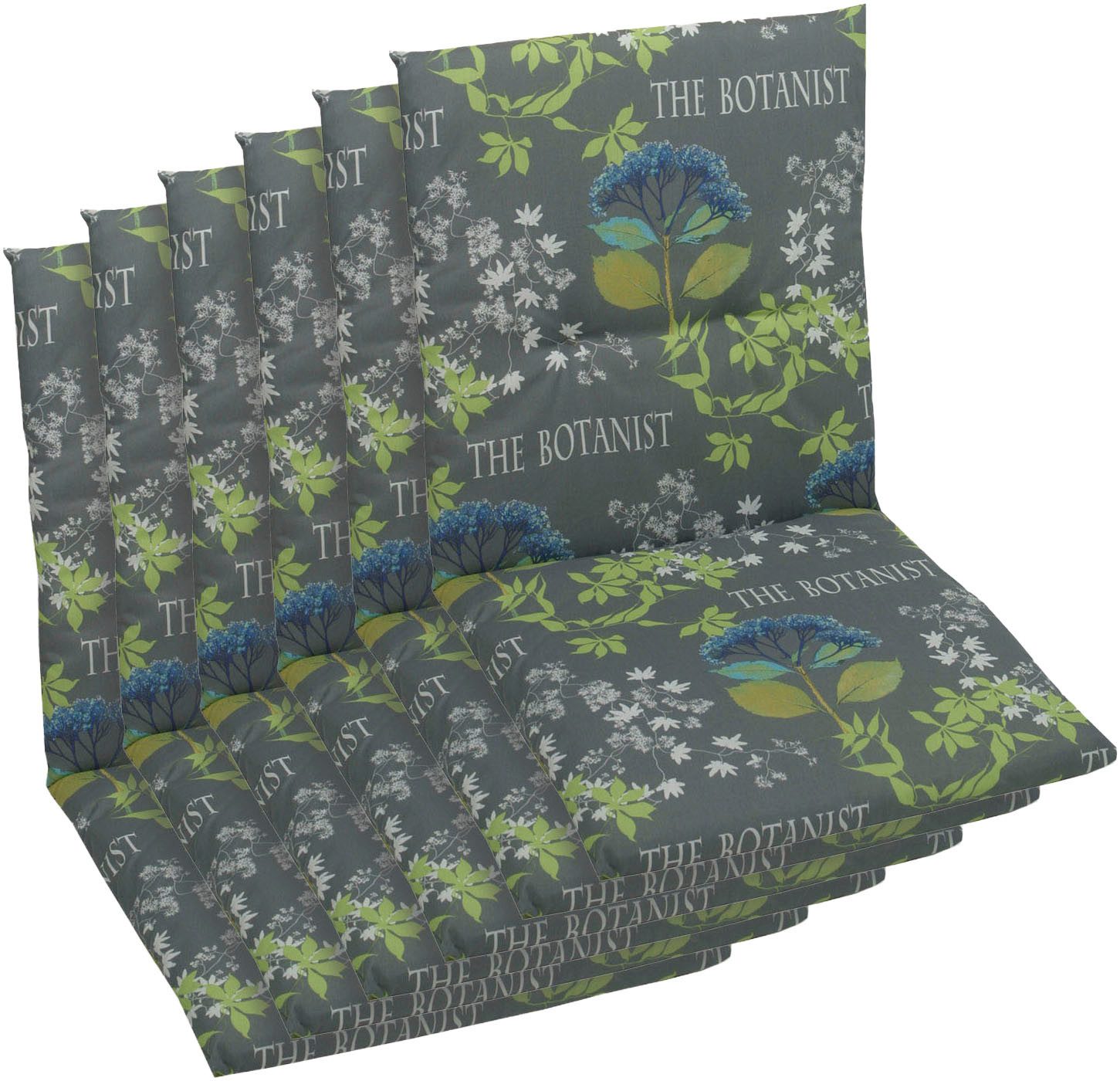 KONIFERA Sesselauflage, (Spar-Set, 6 St), The Botanist grau - Maße BxLxH ca günstig online kaufen