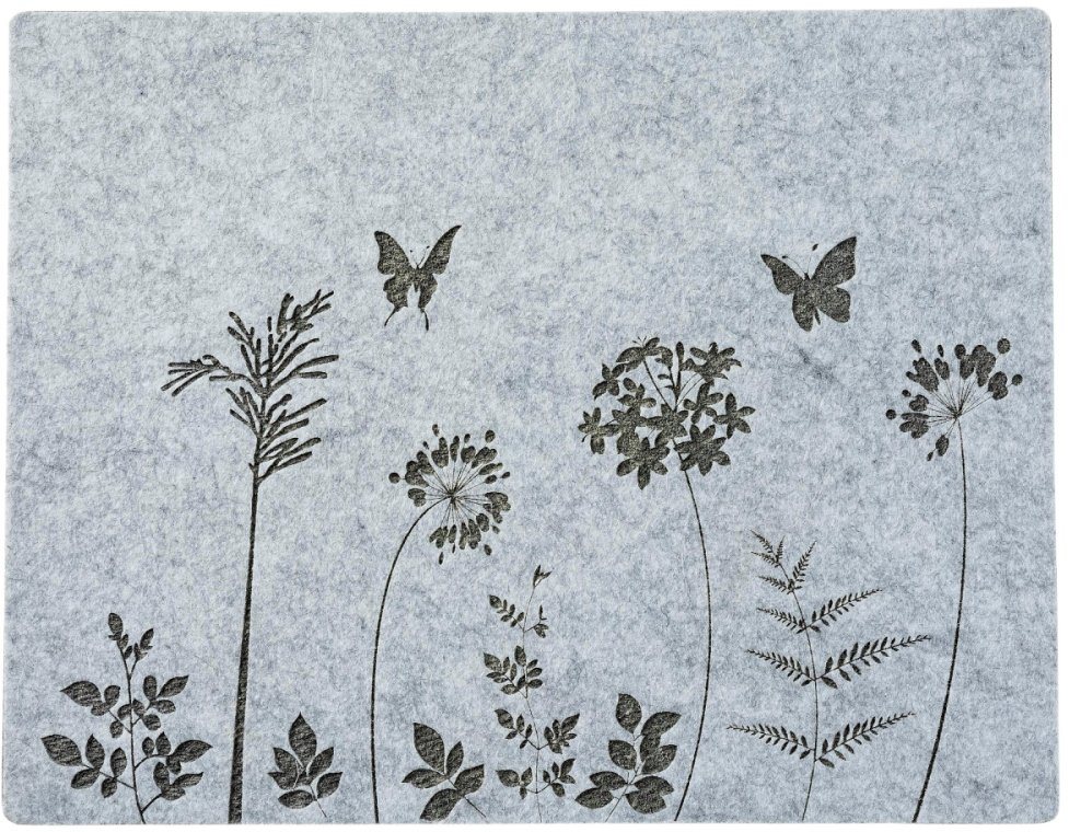 Platzset, »Schmetterlinge«, (Set, 2-St), in Filz-Optik, mit Blütenmotiv, 35 x 45 cm-HomeTrends