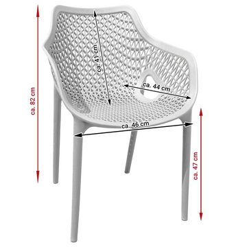 TRISENS Gartenstuhl Mark (1, 2, 3 oder 4 Stühle je nach der Wahl, 1 St), Terrassenmöbel aus einem Guss Stapelstuhl für Außen- und Innenbereich