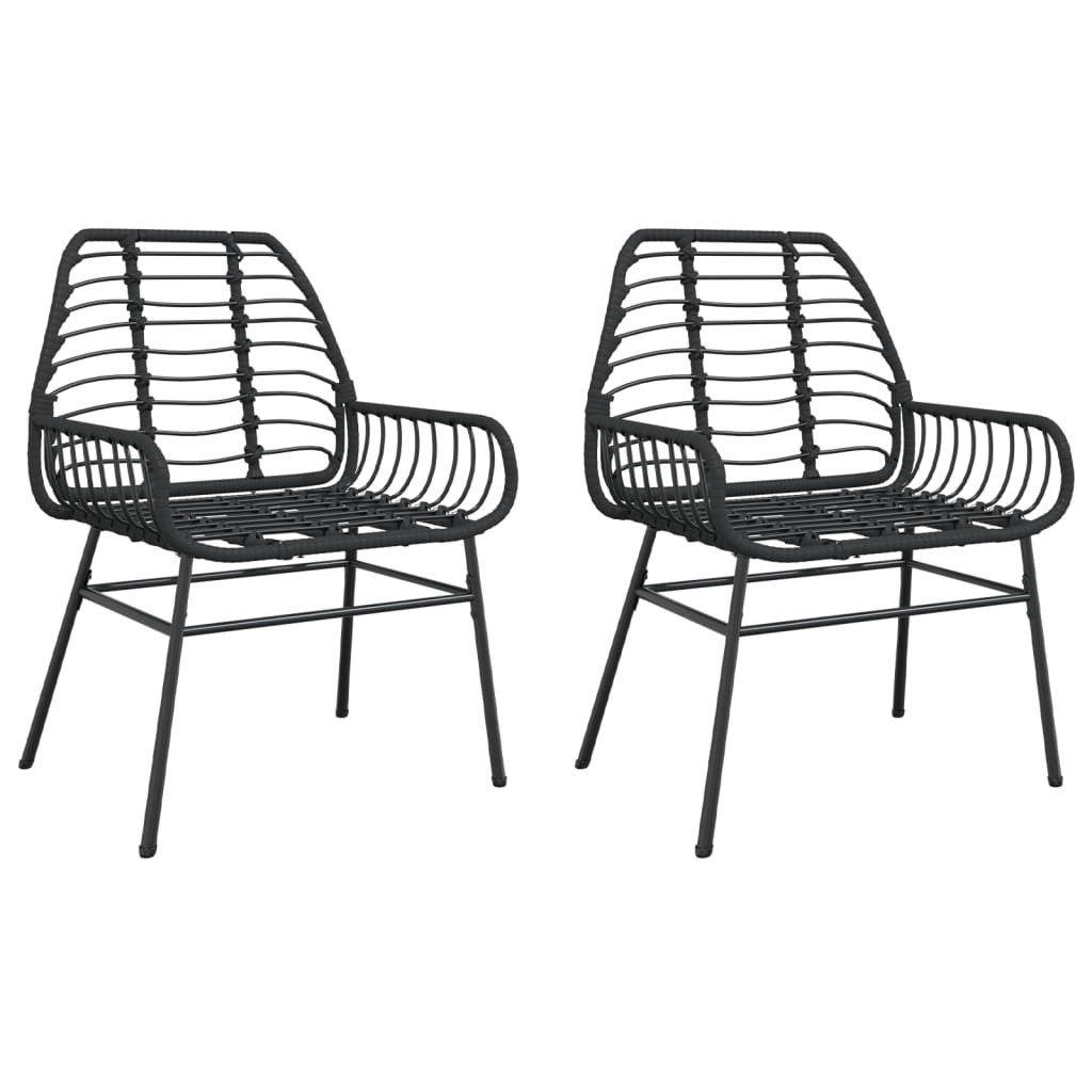 vidaXL Gartenstuhl Gartenstühle 2 Stk. Schwarz günstig online kaufen