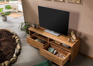 Massivmoebel24 TV-Board TV-Board Wildeiche 151x45x50 natur geölt PURE OAK #108