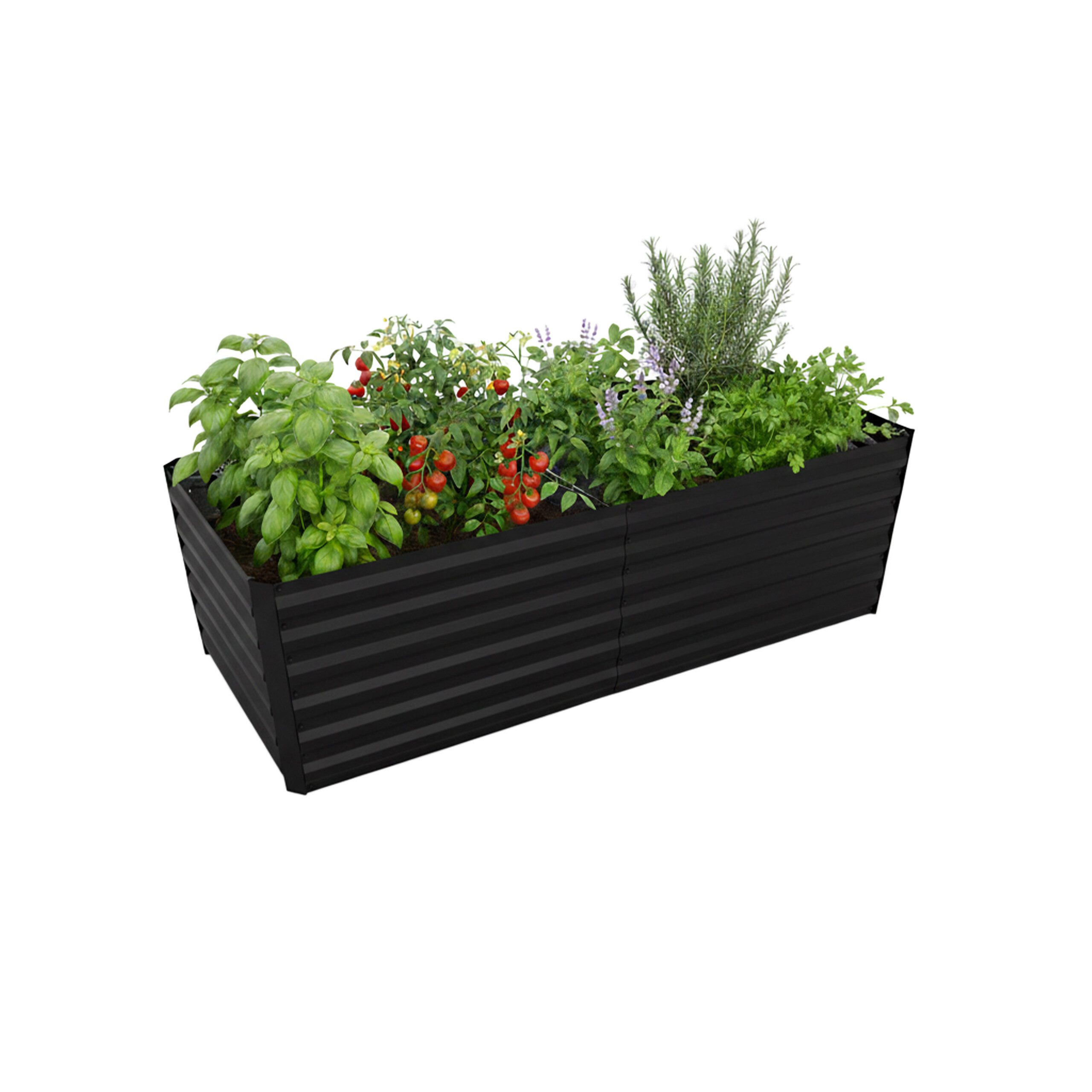 relaxdays Hochbeet aus Metall 57x180x90 cm (1 St), schwarz