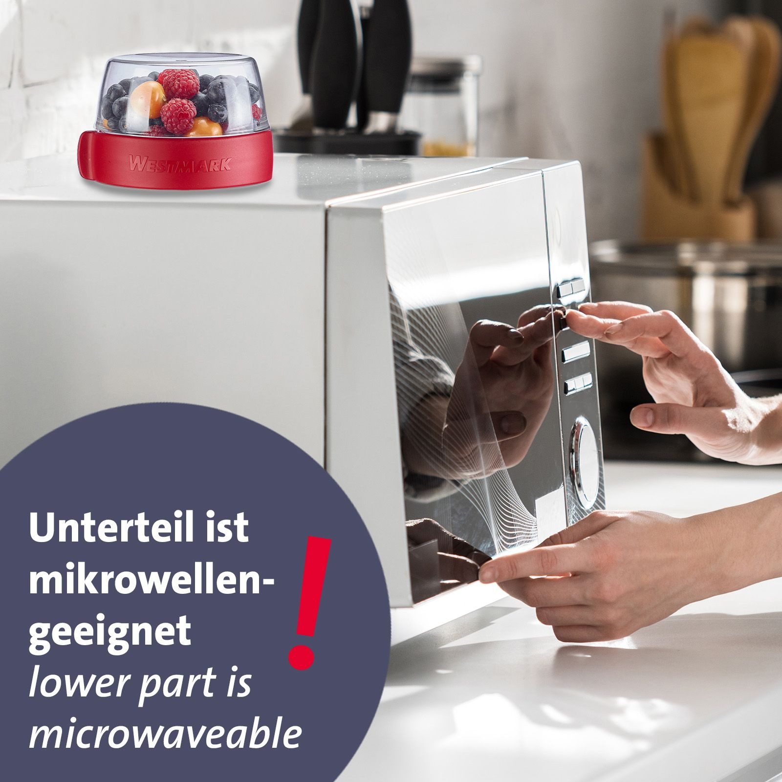 WESTMARK Mehrwegbecher, Kunststoff, (1-tlg), Joghurt-, Müsli-, Lunchbehälter, To Go, 200 + 500 ml, Made in Germany