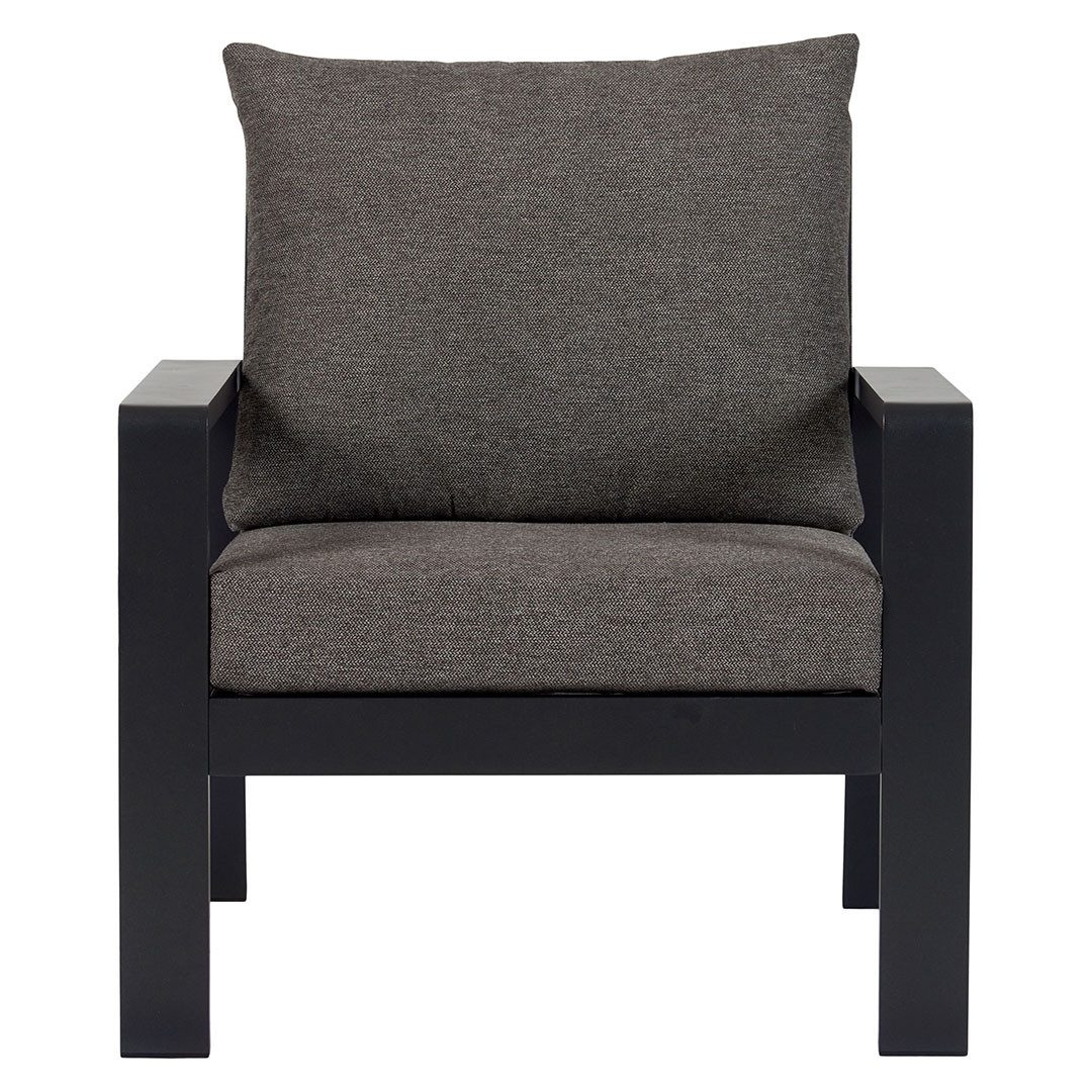 Schou Gartenlounge-Sessel Lis Loungesessel mit Kissen schwarz, grau.