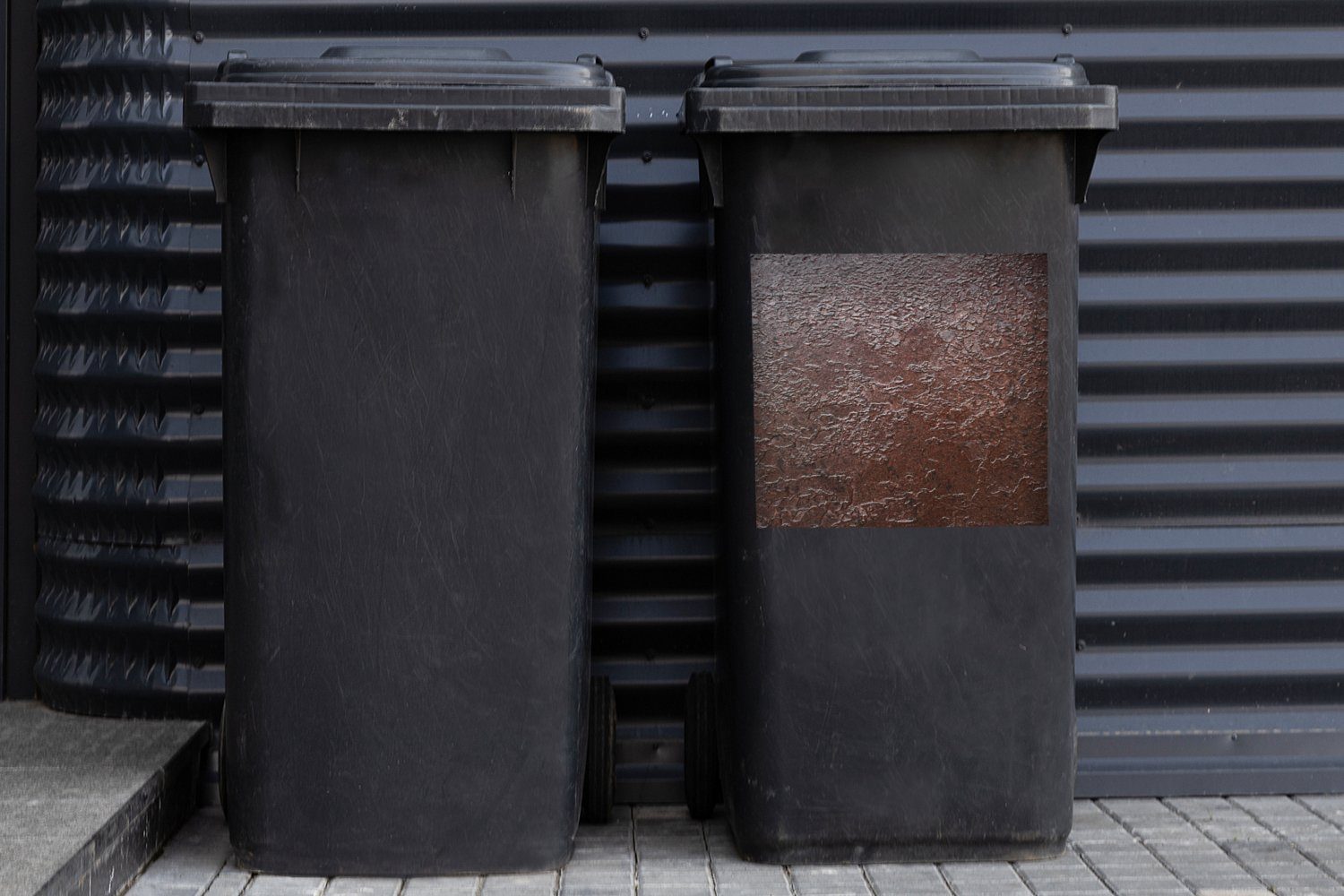 MuchoWow - (1 Mülleimer-aufkleber, Metall Wandsticker Abfalbehälter Mülltonne, St), Industriell Container, Sticker, Rost -