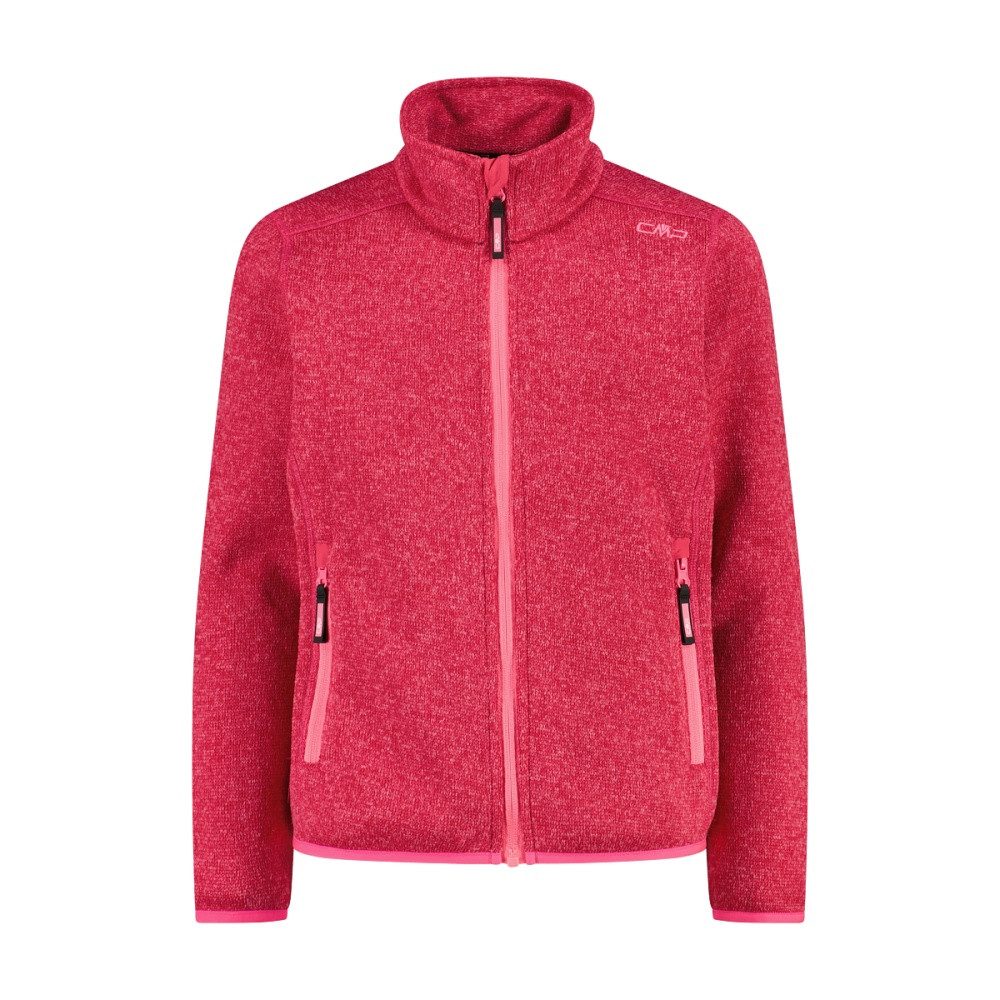 Outdoorjacke CMP Kapuzenlose Fleecejacke Knit-Tech in melierter Optik für Mädchen