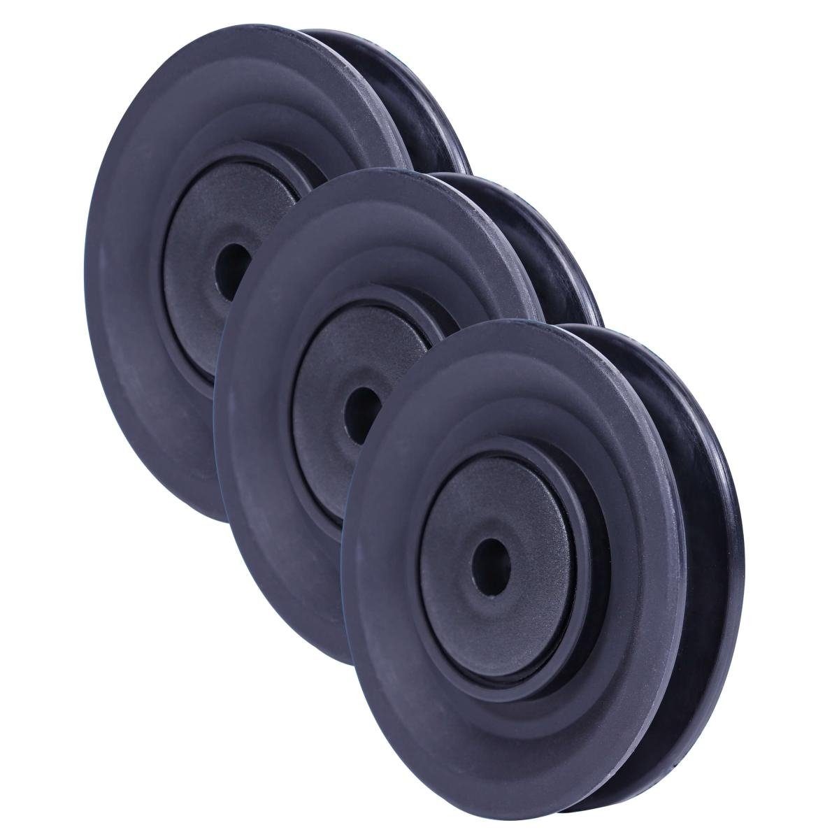 GORILLA SPORTS Umlenkrolle Universallager Riemenscheibe,3er Set,90mm,mit Kugellager,Seilrollen, (1 St)