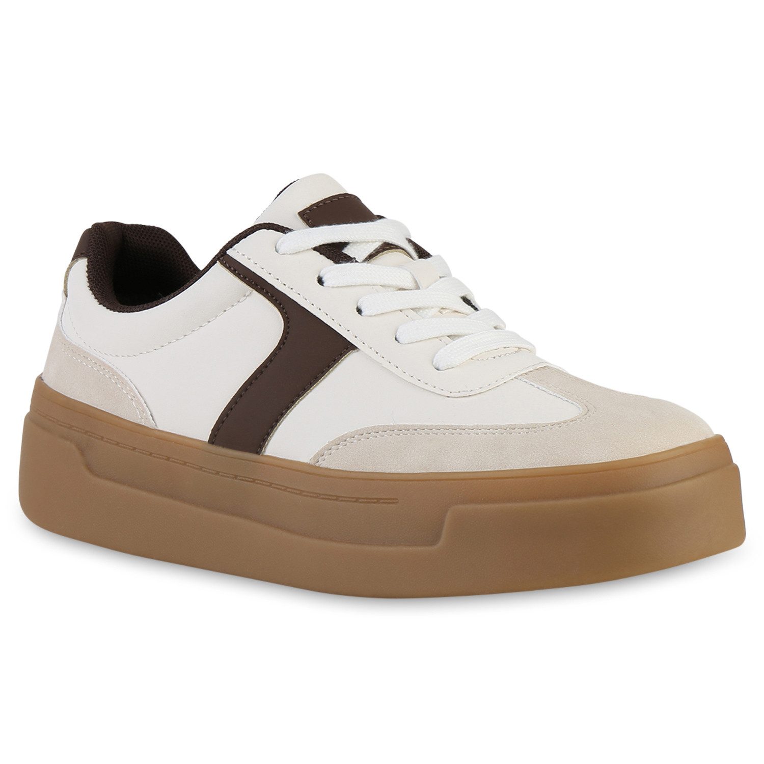 VAN HILL 841463 Sneaker Damen Sneaker Low Schnürer Basic Plateau Freizeit S günstig online kaufen