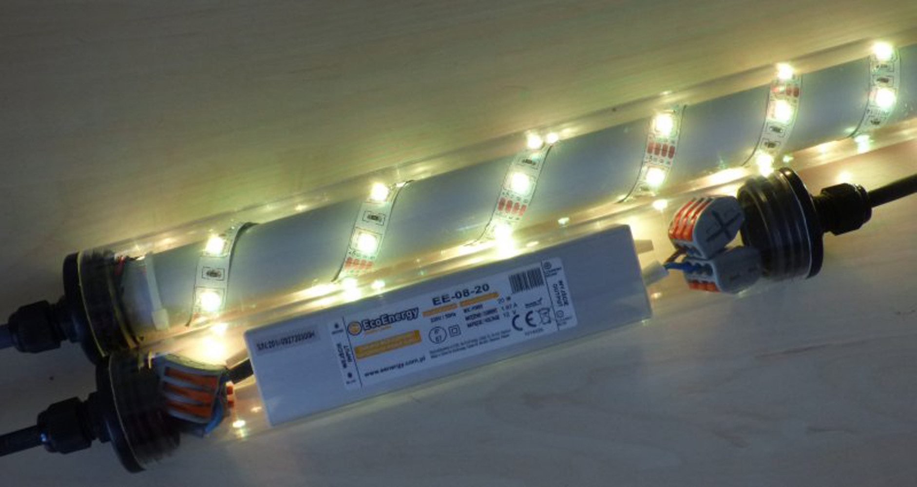 XENON LED Außen-Wandleuchte 6880 Gabionen Leuchte LED 360 Grad 1,40 m warm weiß, LED, Xenon / Warm Weiß