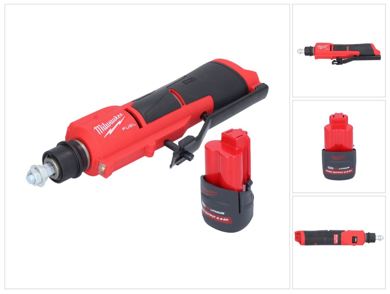 Milwaukee Akku-Geradschleifer M12 FTB-251 Akku Reifenaufrauer 12 V 7/16" Hex Brushless