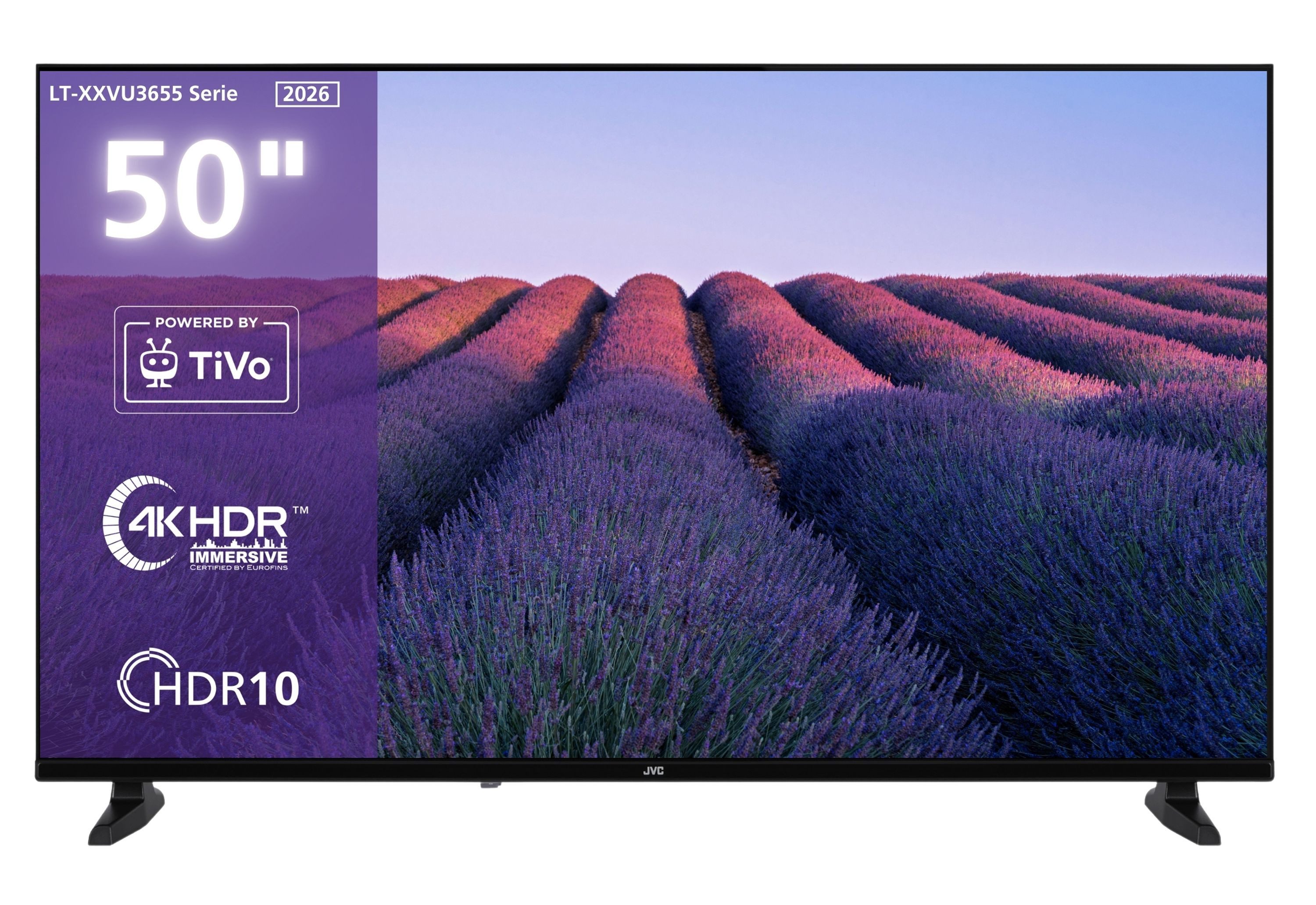 JVC LT-50VU3655 LCD-LED Fernseher (126 cm/50 Zoll, 4K Ultra HD, Smart TV powered by TiVo, Smart TV powered by TiVo, HDR, HDMI 2.1 ALLM, Triple-Tuner)