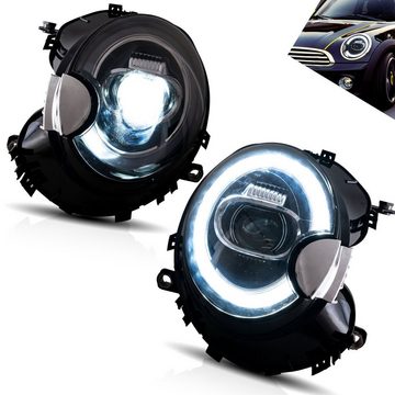 LLCTOOLS KFZ-Ersatzleuchte LED Scheinwerfer Auto BMW Mini Cooper R55 - R59 - Frontscheinwerfer, LED fest integriert, 2 St., Tageslichtweiß, Voll LED Abblendlicht mit Zulassung - Hauptleuchte