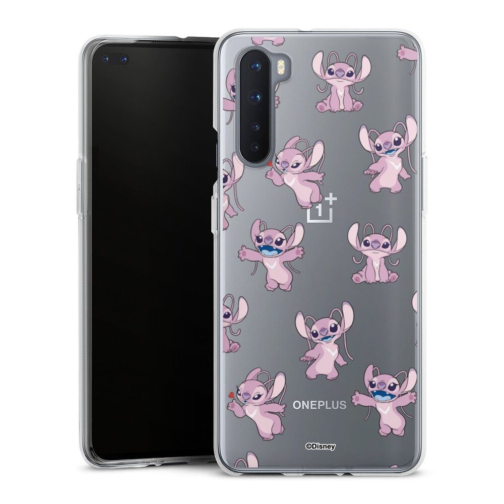 DeinDesign Handyhülle Lilo & Stitch Engel Disney Angel Faces Pattern Transparent, OnePlus Nord Silikon Hülle Bumper Case Handy Schutzhülle