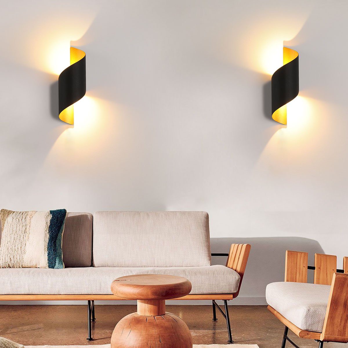 LETGOSPT Wandleuchte 1/2x Spiral LED Wandlampe günstig online kaufen