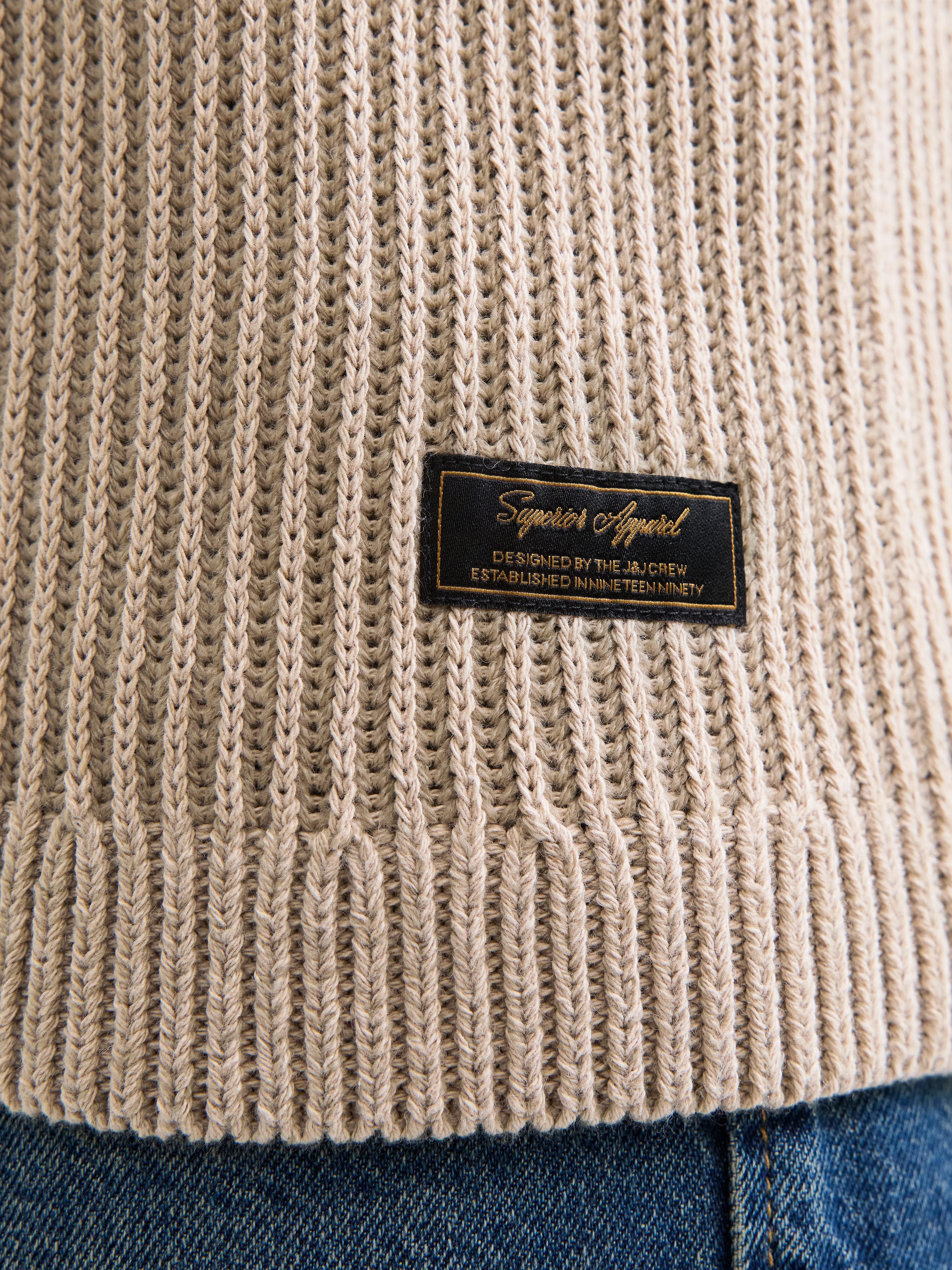 Jack & Jones Rundhalspullover JJEDOVER KNIT CREW NECK SN Baumwollmischung, regular fit