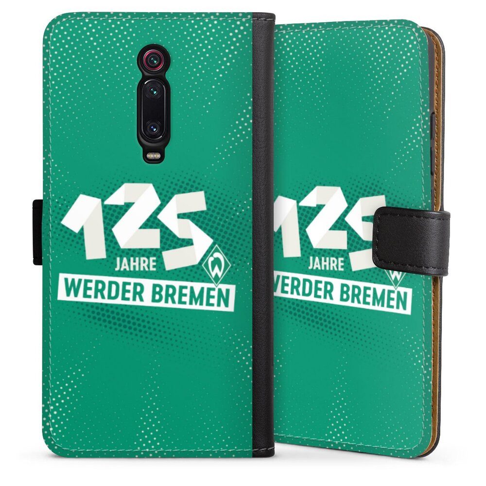 DeinDesign Handyhülle 125 Jahre Werder Bremen Offizielles Lizenzprodukt, Xiaomi Mi 9T Pro Hülle Handy Flip Case Wallet Cover Handytasche Leder