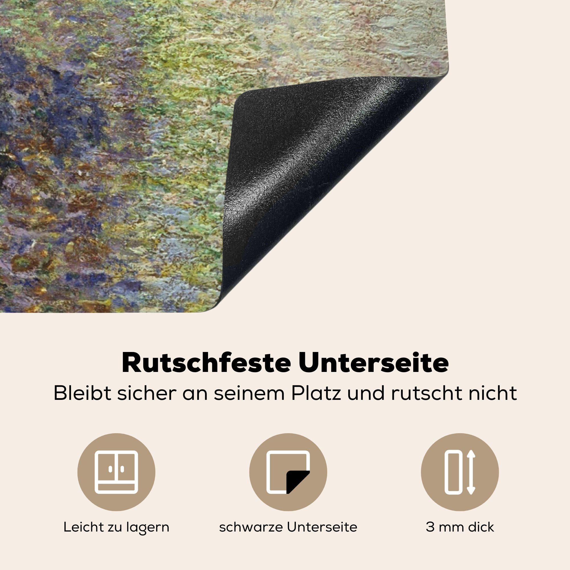 MuchoWow Herdblende-/Abdeckplatte Wassermühle bei Limetz tlg), Vinyl, - Gemälde von Monet, Ceranfeldabdeckung, Arbeitsplatte 78x78 Claude (1 für cm, küche