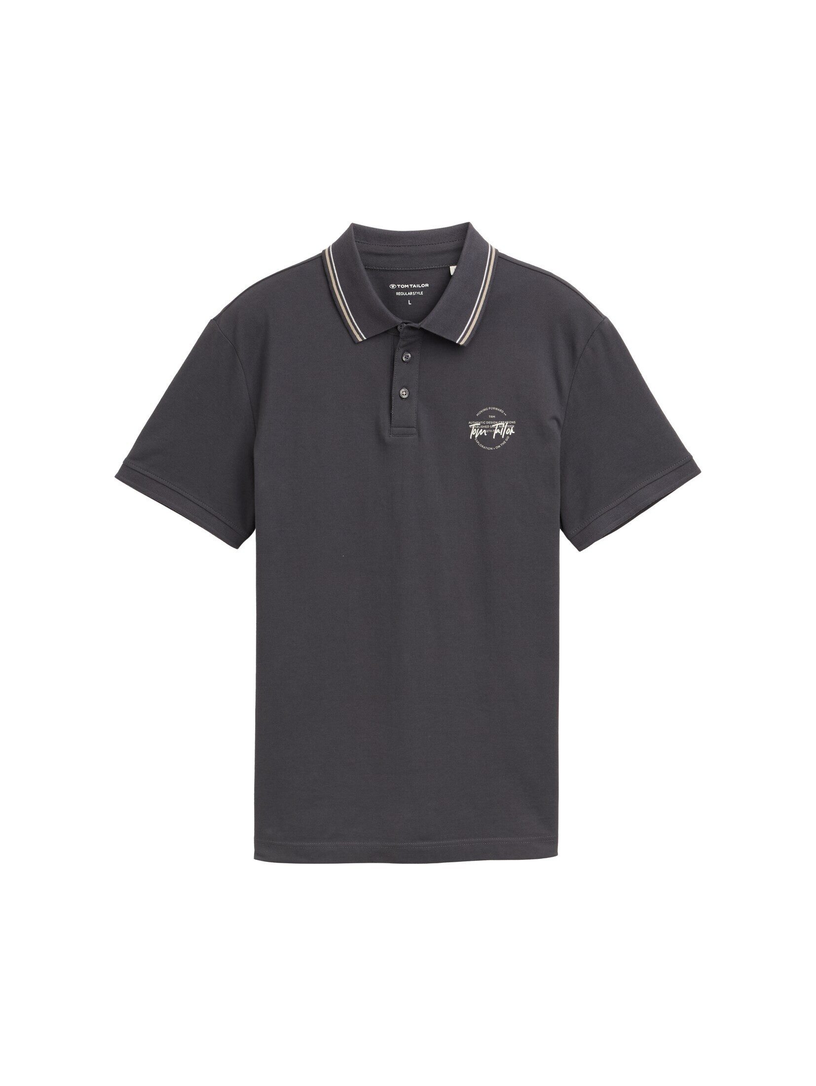 TOM TAILOR Poloshirt Poloshirts Piqué Poloshirt mit print günstig online kaufen