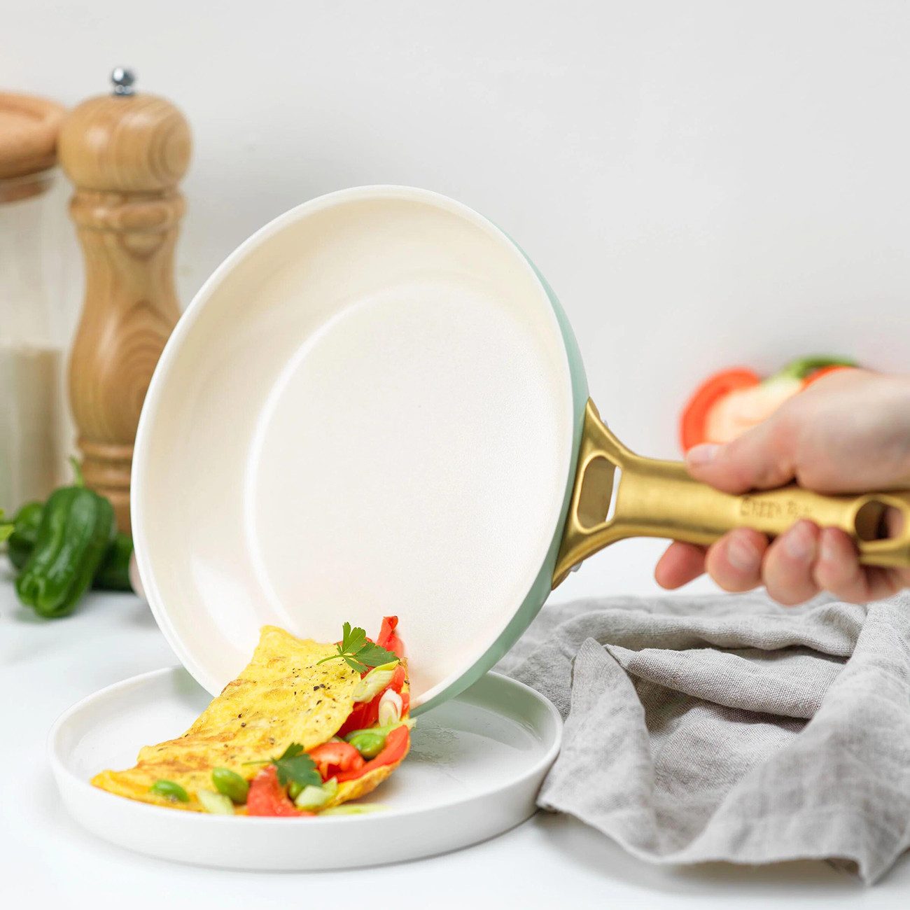 GREENPAN Pfannen-Set Padova Reserve 2-tlg., Pfannen-Set, 20 cm & 26 cm, Spülmaschinenfest, Aluminium, Kratzfest, Keramik, alle Herdarten, Backofengeeignet Ø 20+26 cm