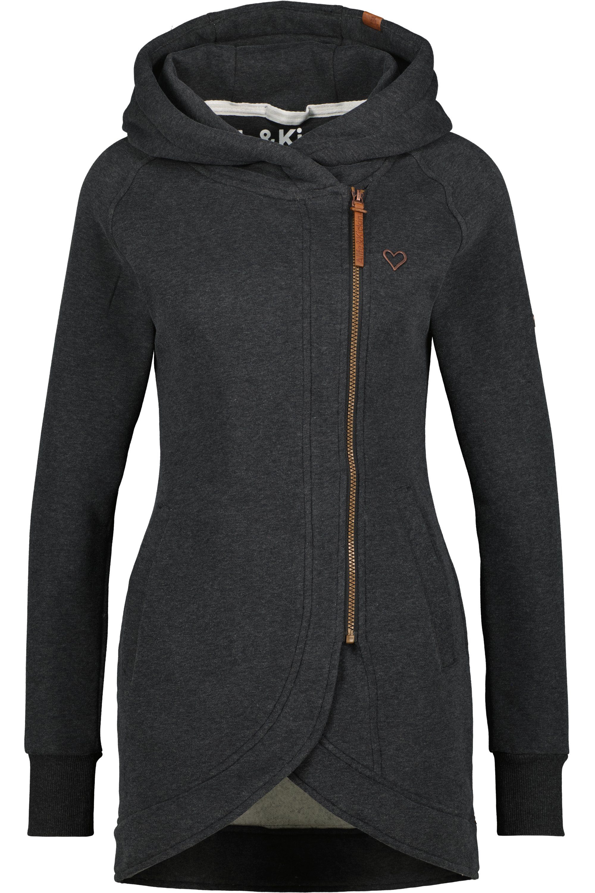 Sweatjacke A Damen Alife & Kapuzensweatjacke MaryAK Kapuzensweatjacke, melange moonless Kickin Sweatjacket