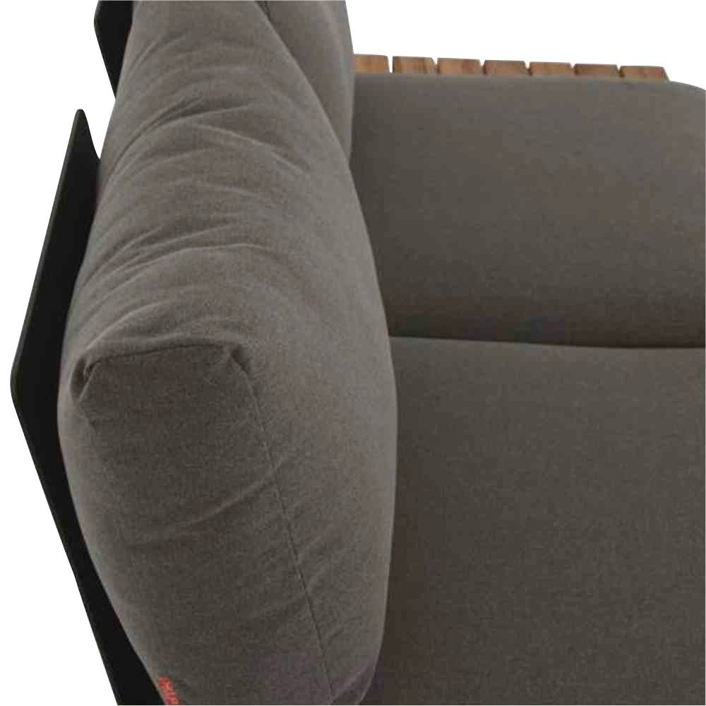 Siena Garden Loungesofa Alvida, Aluminium, Teakholz, inkl. Sitz- und Rückenkissen grau