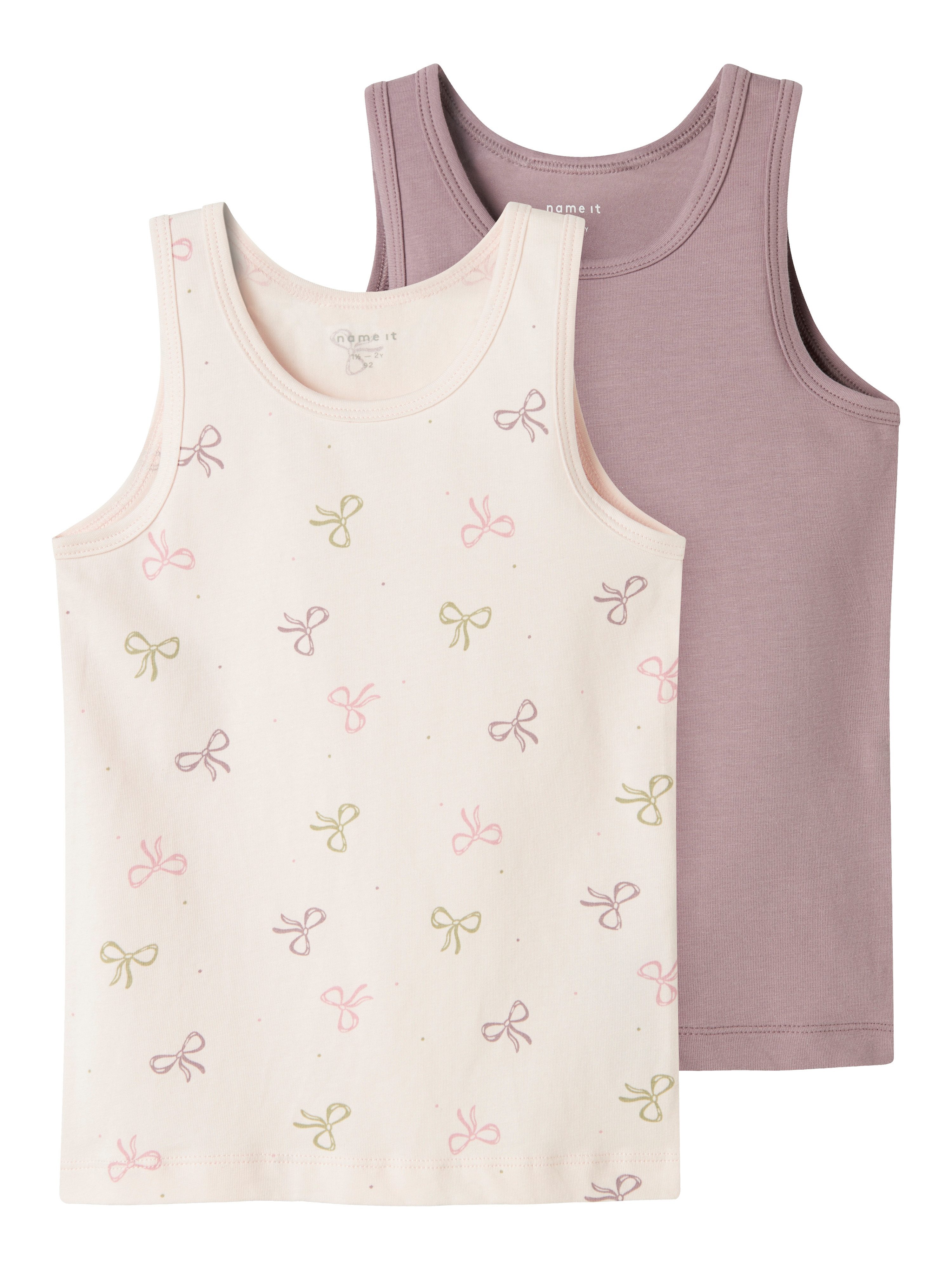 Unterhemd NMFTANK TOP 2P BARELY PINK BOW NOOS