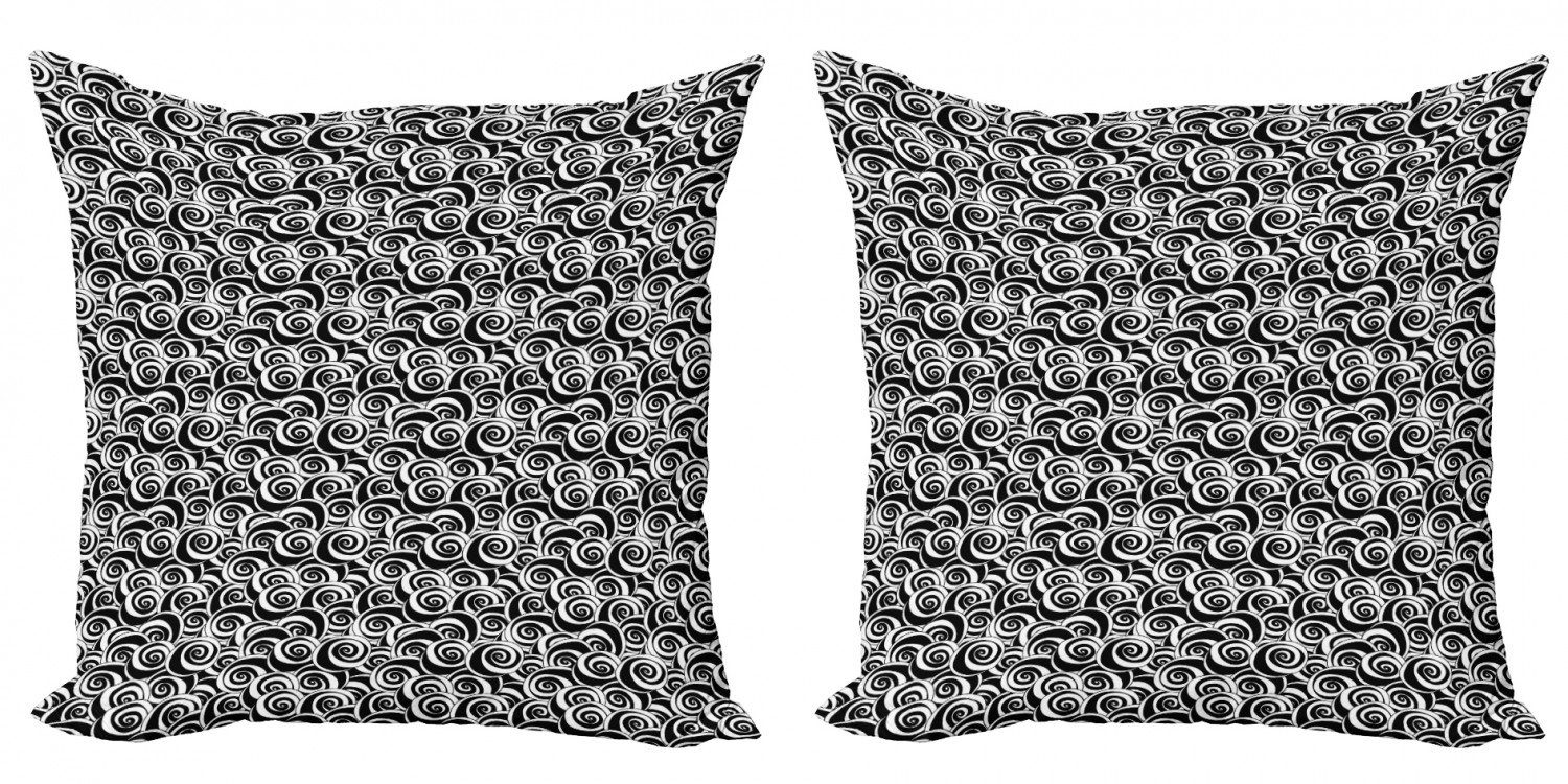 Accent (2 Doppelseitiger Geometrisch Stück), Abakuhaus Monochrome Digitaldruck, Vortex gewirbelte Kissenbezüge Modern