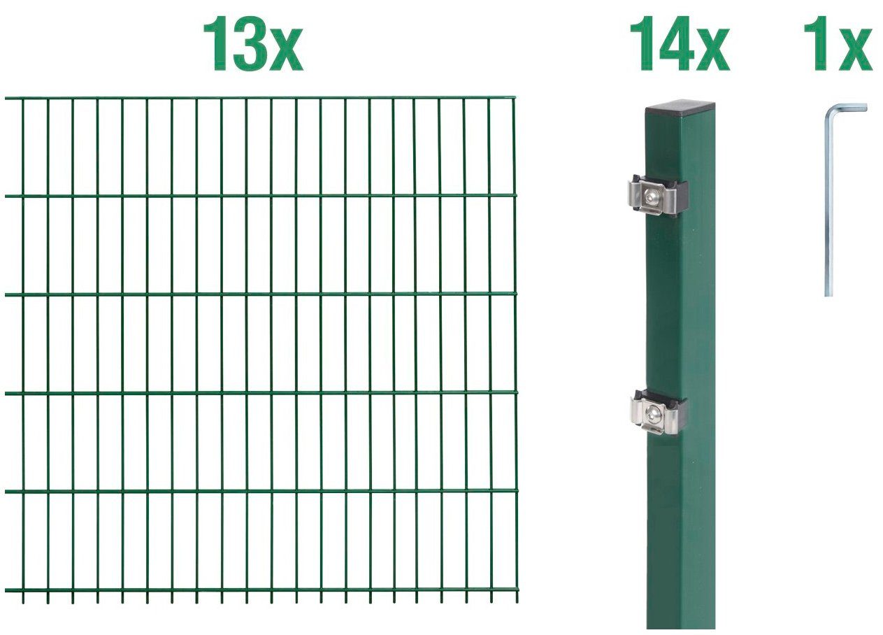Alberts Doppelstabmattenzaun Grundset, (Set), Höhe: 80-160 günstig online kaufen