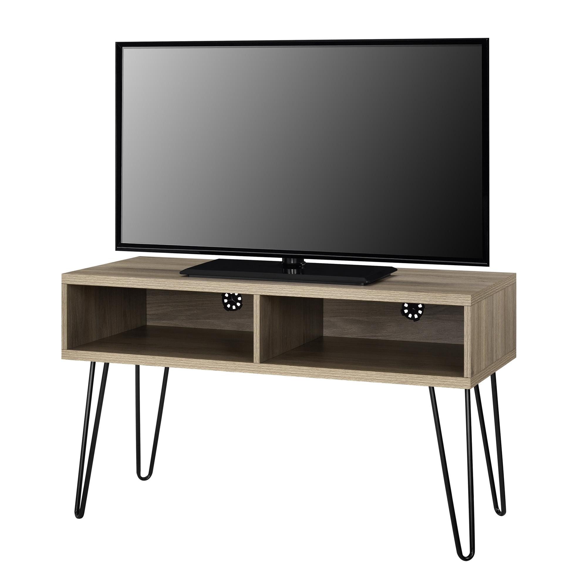 loft24 Lowboard Owen, TV-Bank Fernsehschrank 2 Fächer, MDF, Haarnadel Beine