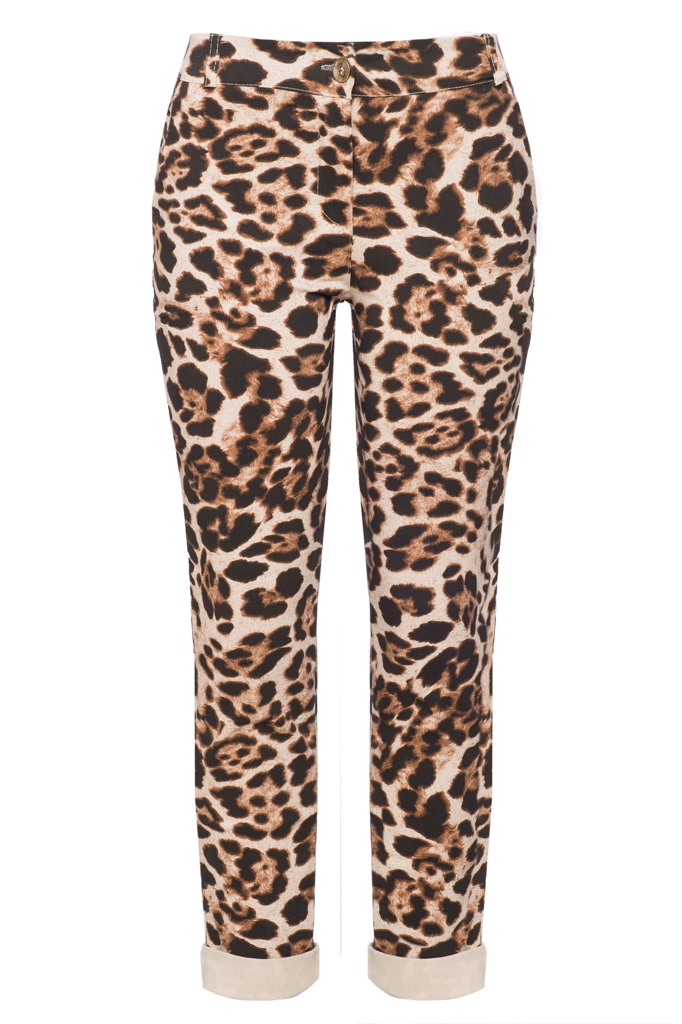 Kendindza Collection Stretch-Hose Damen Leo Print Hose elegant Leopardenmus günstig online kaufen