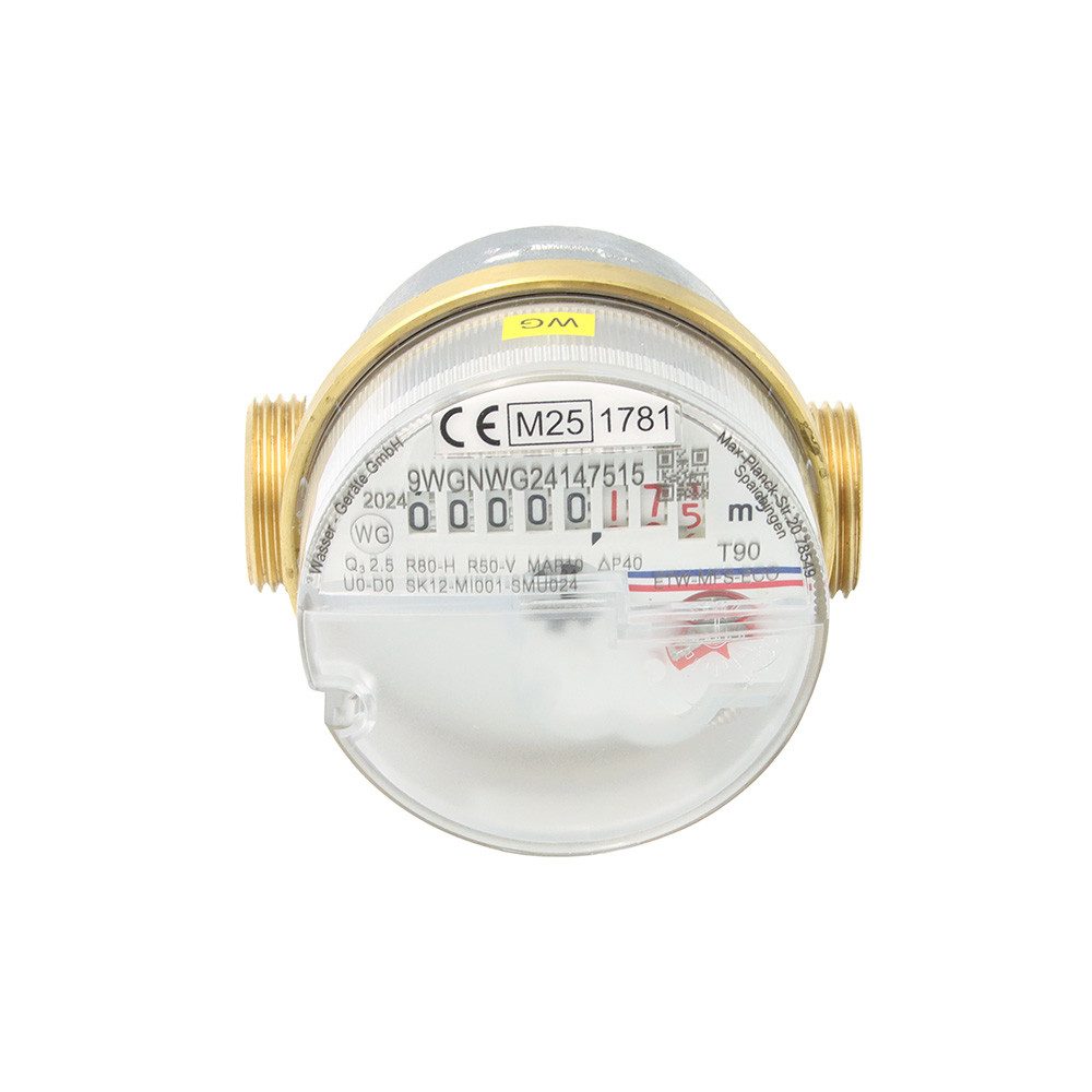 Wassergeräte Kaltwasserzähler Wohnungswasserzähler "ECO" TWO in ONE 1/2" 80mm Warm- & Kaltwasseruhr
