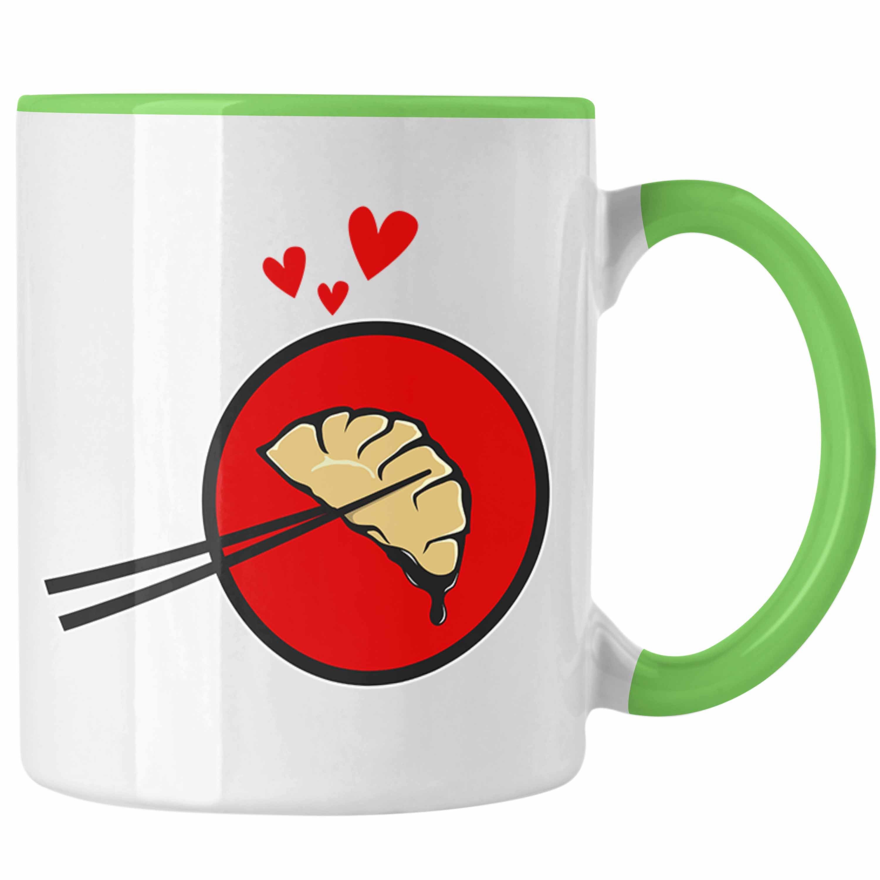 Liebhaber - Gyozas Liebe Geschenk Sushi Asiatisch Tasse Grün Trendation Tasse Geschenkidee Trendation Dumpling