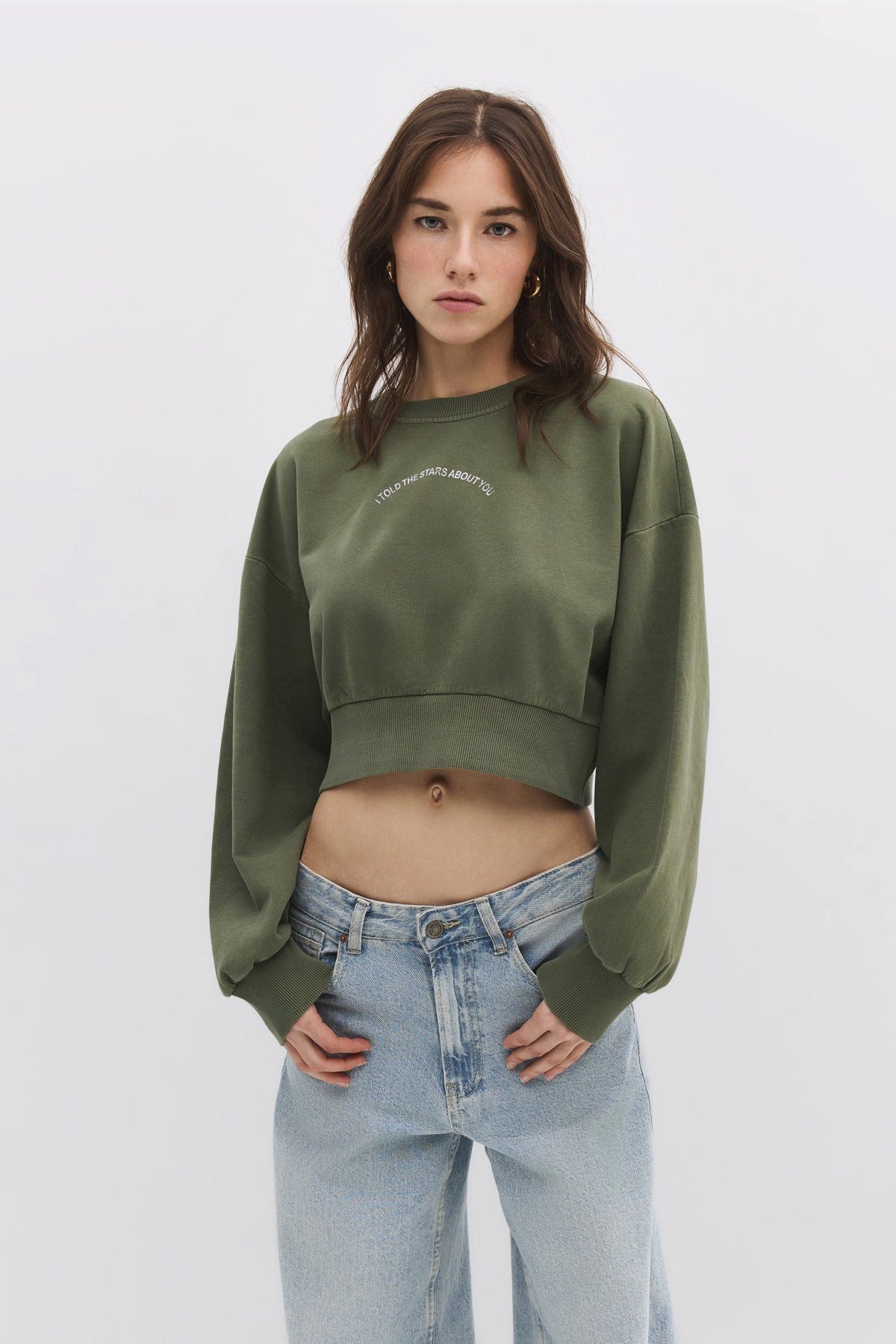 Kapuzensweatshirt Sweatshirt mit Steinverzierungen